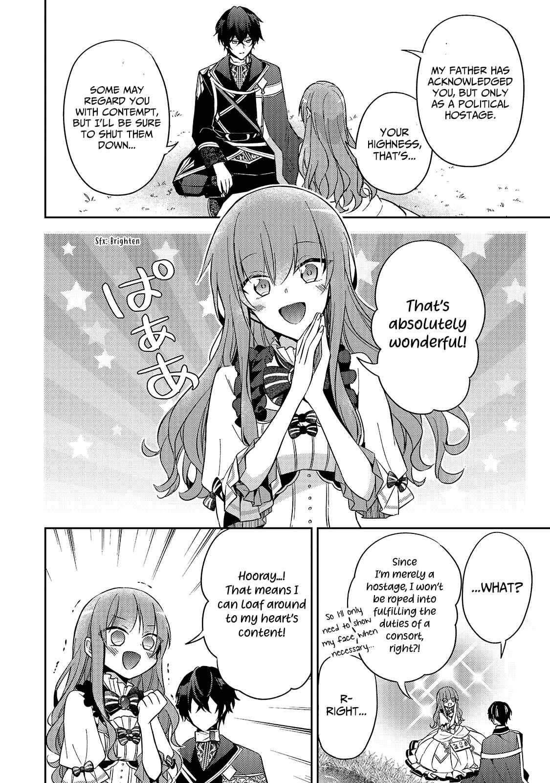 Loop 7-kaime no Akuyaku Reijou wa, Moto Tekikoku de Jiyuu Kimama na Hanayome Seikatsu o Mankitsu Suru Chapter 3: To Be a Hostage is a Wonderful Thing! - Page 14