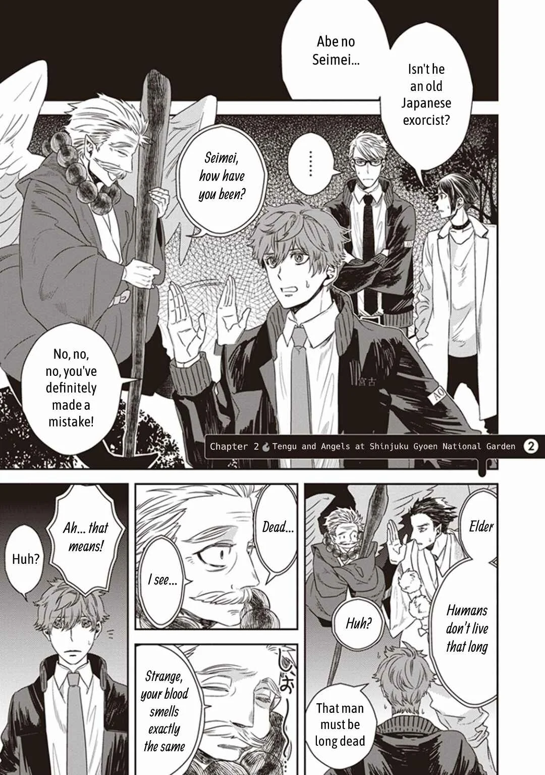 Mayonaka no Occult Koumuin Chapter 2: Tengu and Angels at Shinjuku Gyoen National Garden (Part 2) - Page 1
