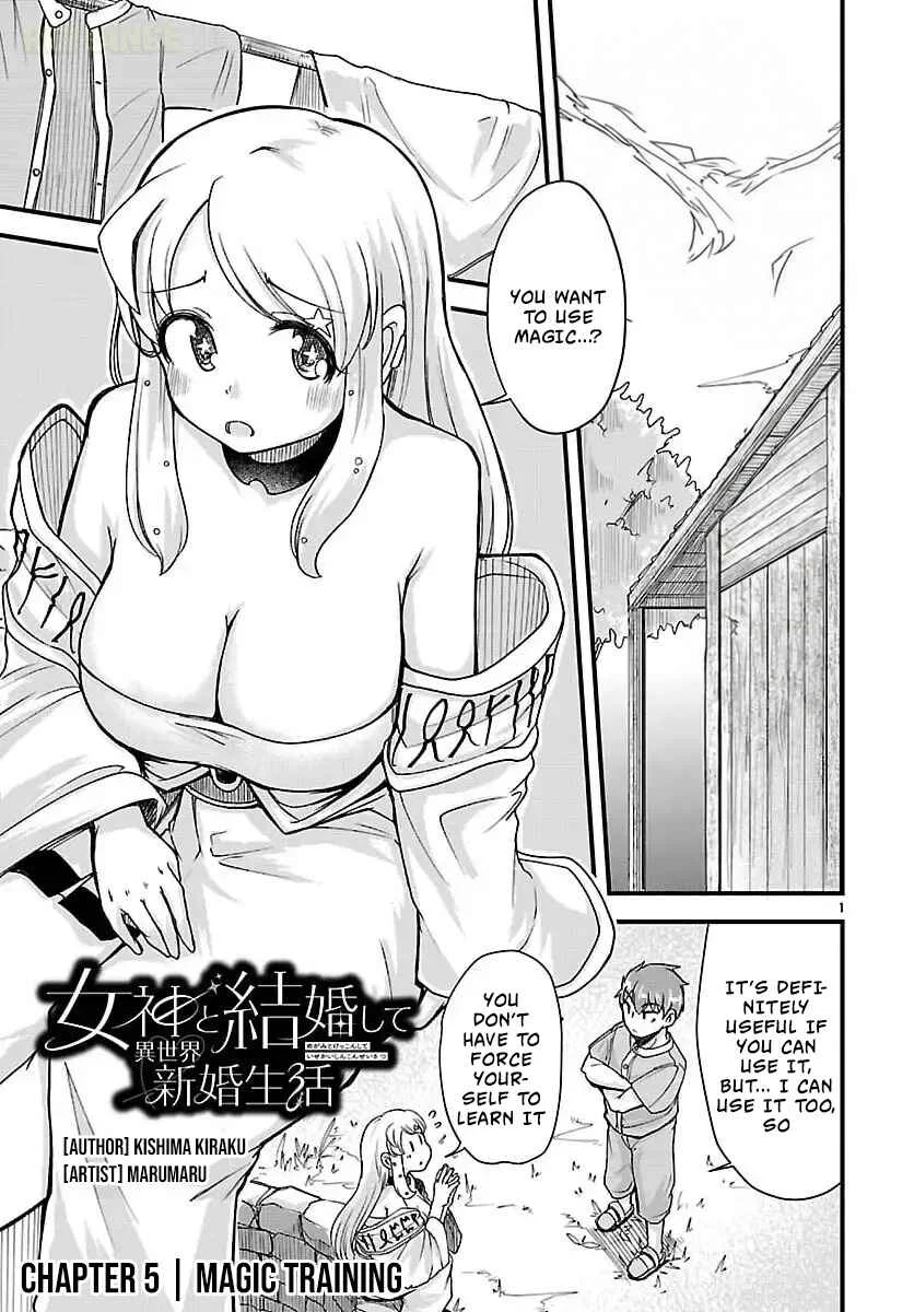 Megami to Kekkon Shite Isekai de Shinkon Seikatsu Chapter 5: Magic Training - Page 2