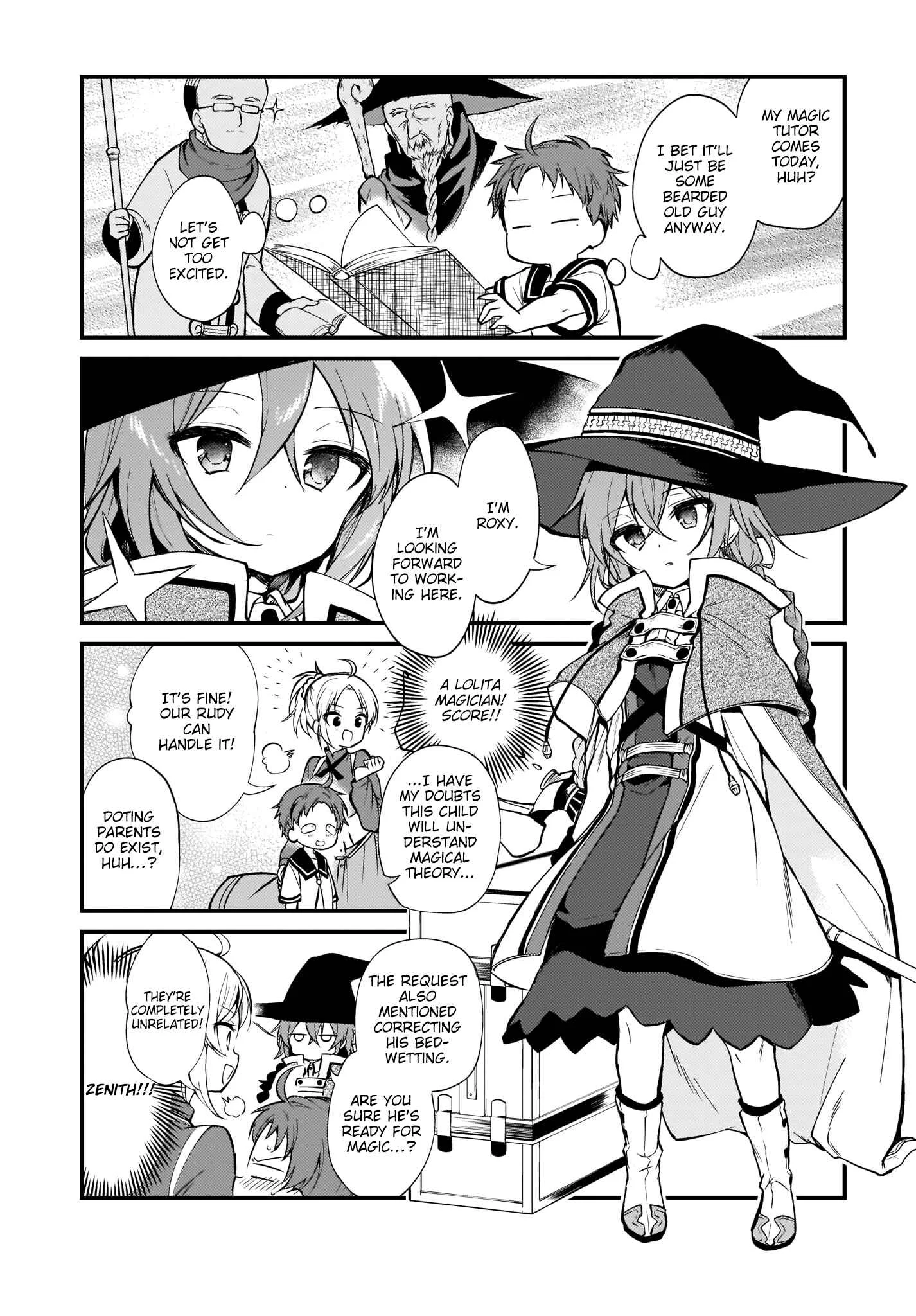 Mushoku Tensei ~4-koma ni Natte mo Honki Dasu~ Chapter 1 - Page 7