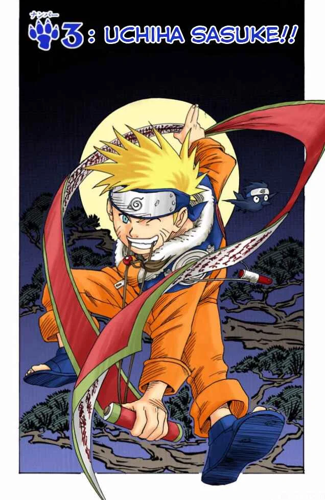 Naruto (Official Colored) Chapter 3: Sasuke Uchiha!! - Page 2