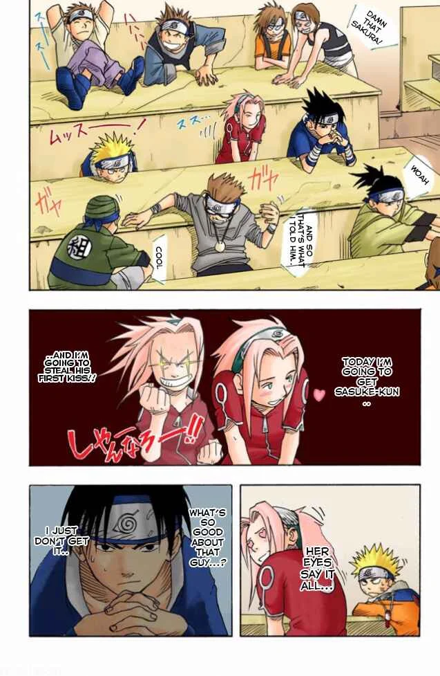 Naruto (Official Colored) Chapter 3: Sasuke Uchiha!! - Page 7