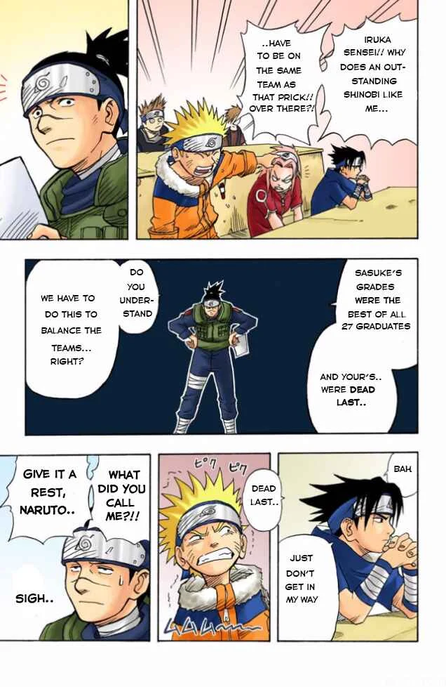 Naruto (Official Colored) Chapter 3: Sasuke Uchiha!! - Page 12