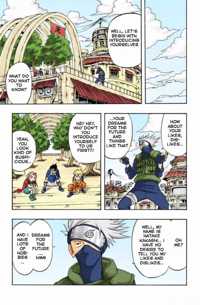Naruto (Official Colored) Chapter 4: Kakashi Hatake!! - Page 7