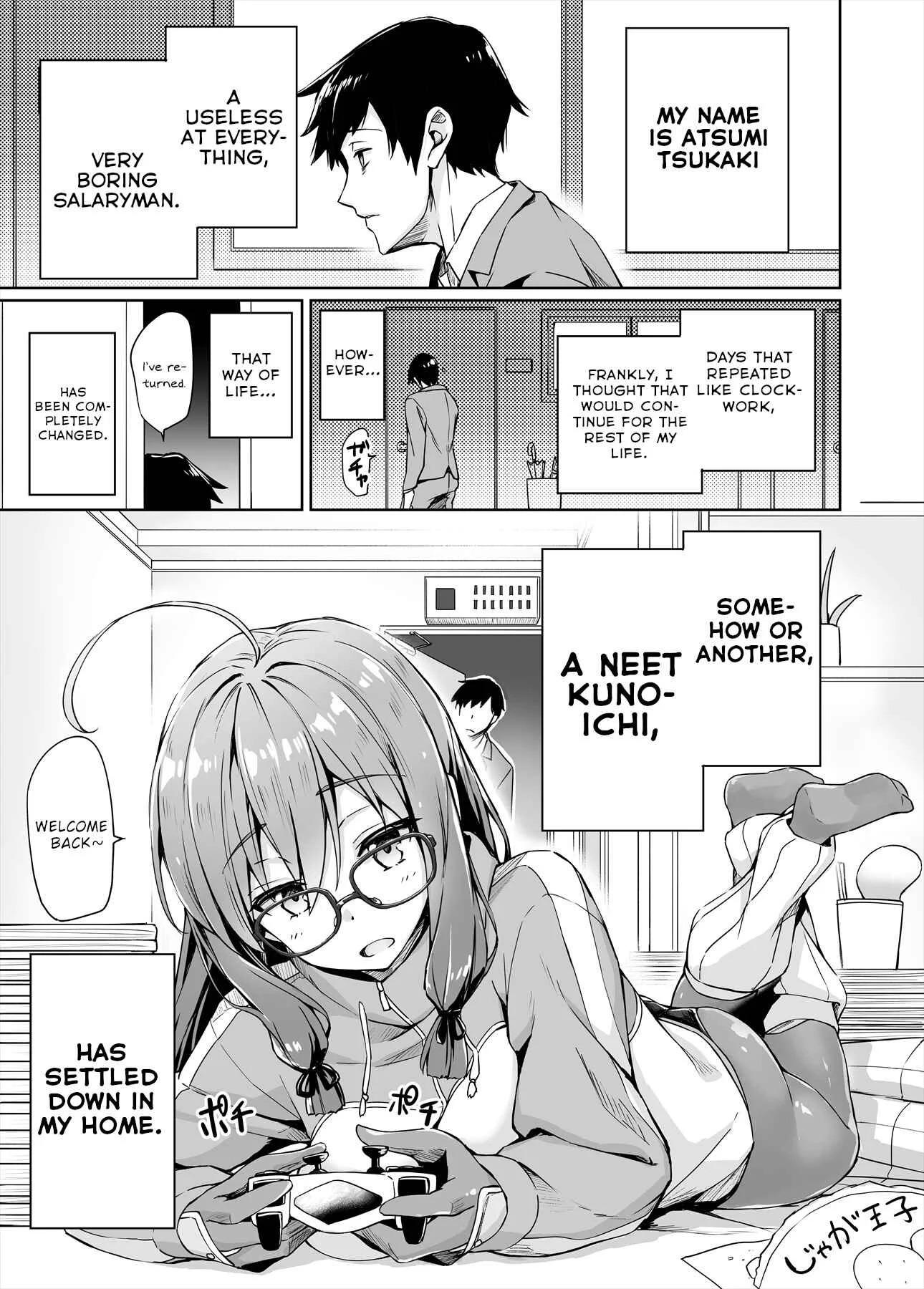 NEET de Otaku na Kunoichi to naze ka Dousei hajimemashita Chapter 1 - Page 1