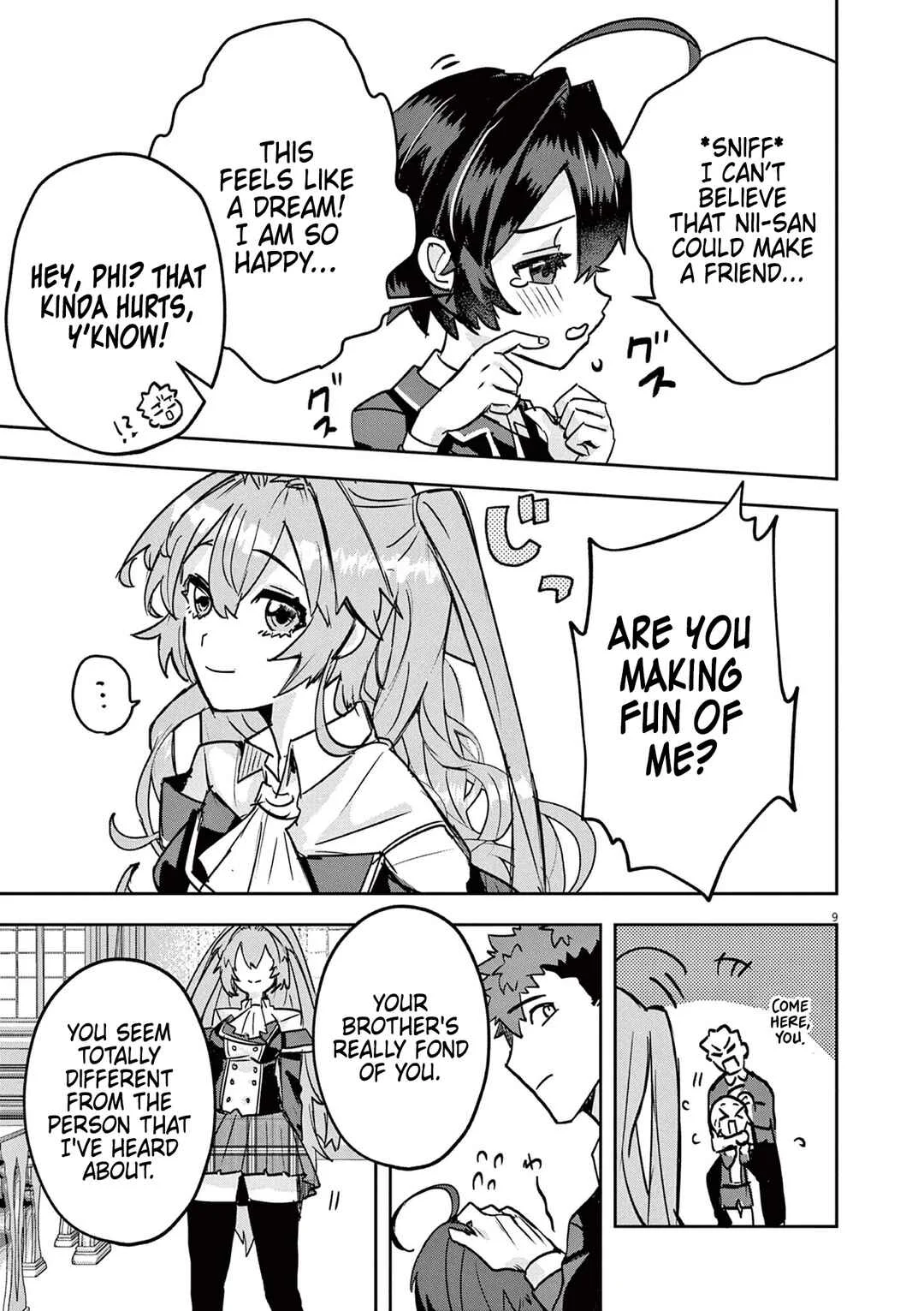 Nichiasa Suki no Otaku ga Akuyaku Seito ni Tenseishita Kekka, Hametsu Flag ga Houkaishiteiku Ken ni Tsuite Chapter 4: Melt Epee's Radiant Smile! - Page 9