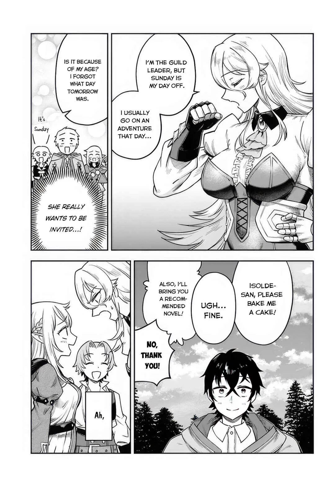 Ore Igai Dare mo Saishu Dekinai Sozai na no ni "Sozai Saishuritsu ga Hikui" to Pawahara suru Osananajimi Renkinjutsushi to Zetsuen shita Senzoku Madoushi, Henkyou no Machi de Slow Life wo Okuritai. Chapter 5: Trials of the Guild master, Part II. - Page 28