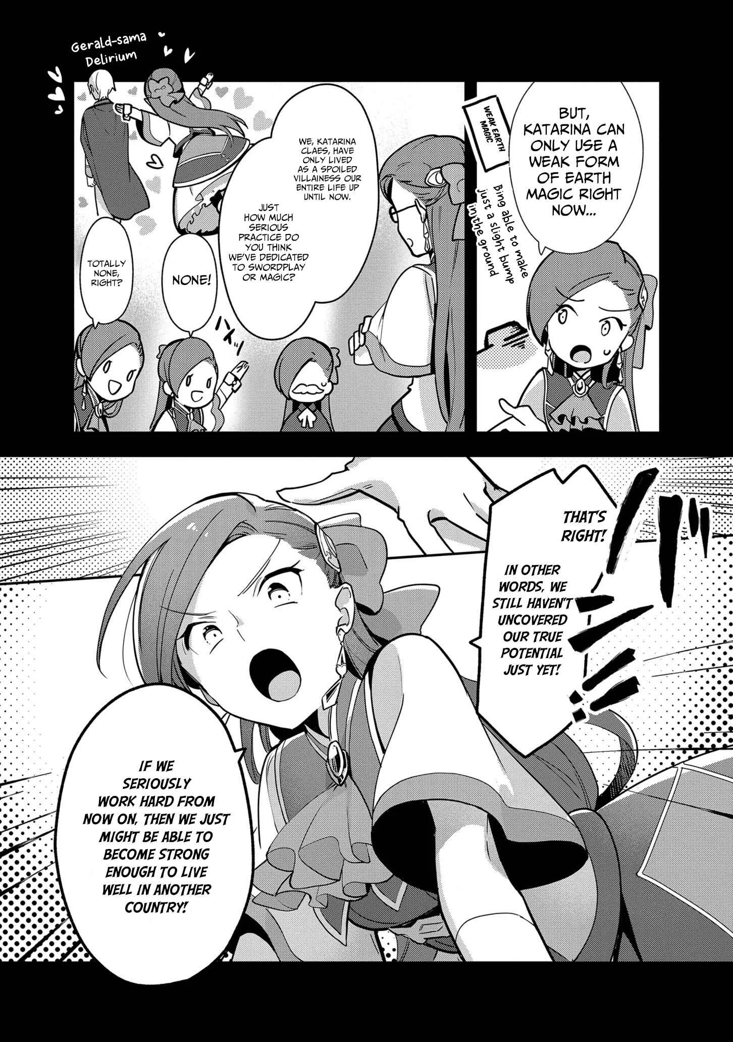 Otome Game no Hametsu Flag shika nai Akuyaku Reijou ni Tensei shite shimatta... Zettai Zetsumei! Hametsu Sunzen Hen Chapter 4: Training Magic - Page 7