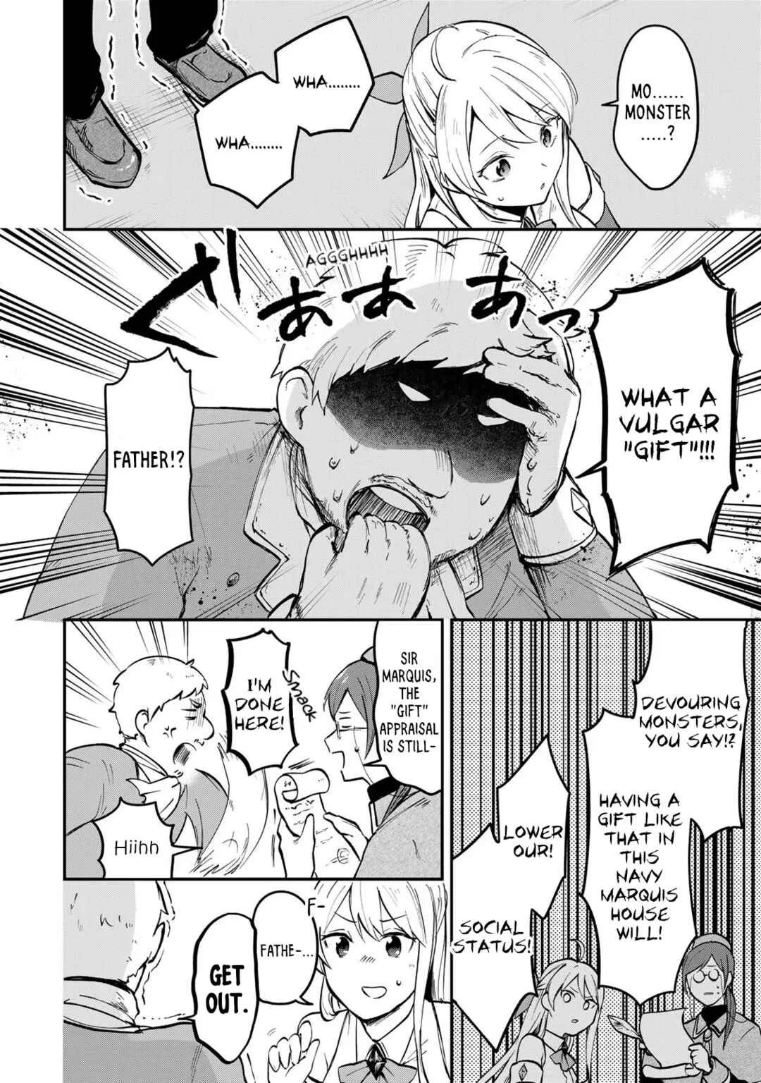 [Pakupaku desu wa] Tsuihou Sareta Ojou-sama no "Monster o Taberu Hodo Tsuyoku Naru" Skill wa, 1-shoku de 1 Level Up Suru Zendai Mimon no Saikyou Skill deshita. 3-nichi de Jinrui Saikyou ni Narimashita wa! Chapter 1: Gobbling Up Slime Sherbet! - Page 5