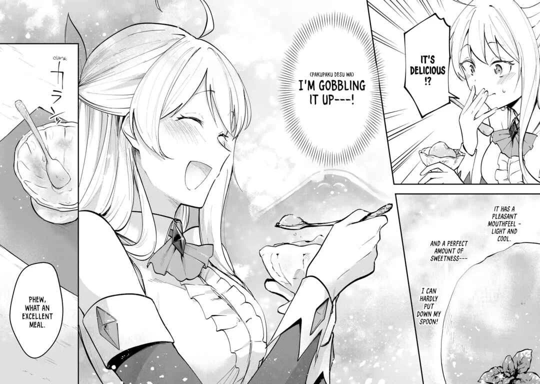 [Pakupaku desu wa] Tsuihou Sareta Ojou-sama no "Monster o Taberu Hodo Tsuyoku Naru" Skill wa, 1-shoku de 1 Level Up Suru Zendai Mimon no Saikyou Skill deshita. 3-nichi de Jinrui Saikyou ni Narimashita wa! Chapter 1: Gobbling Up Slime Sherbet! - Page 15