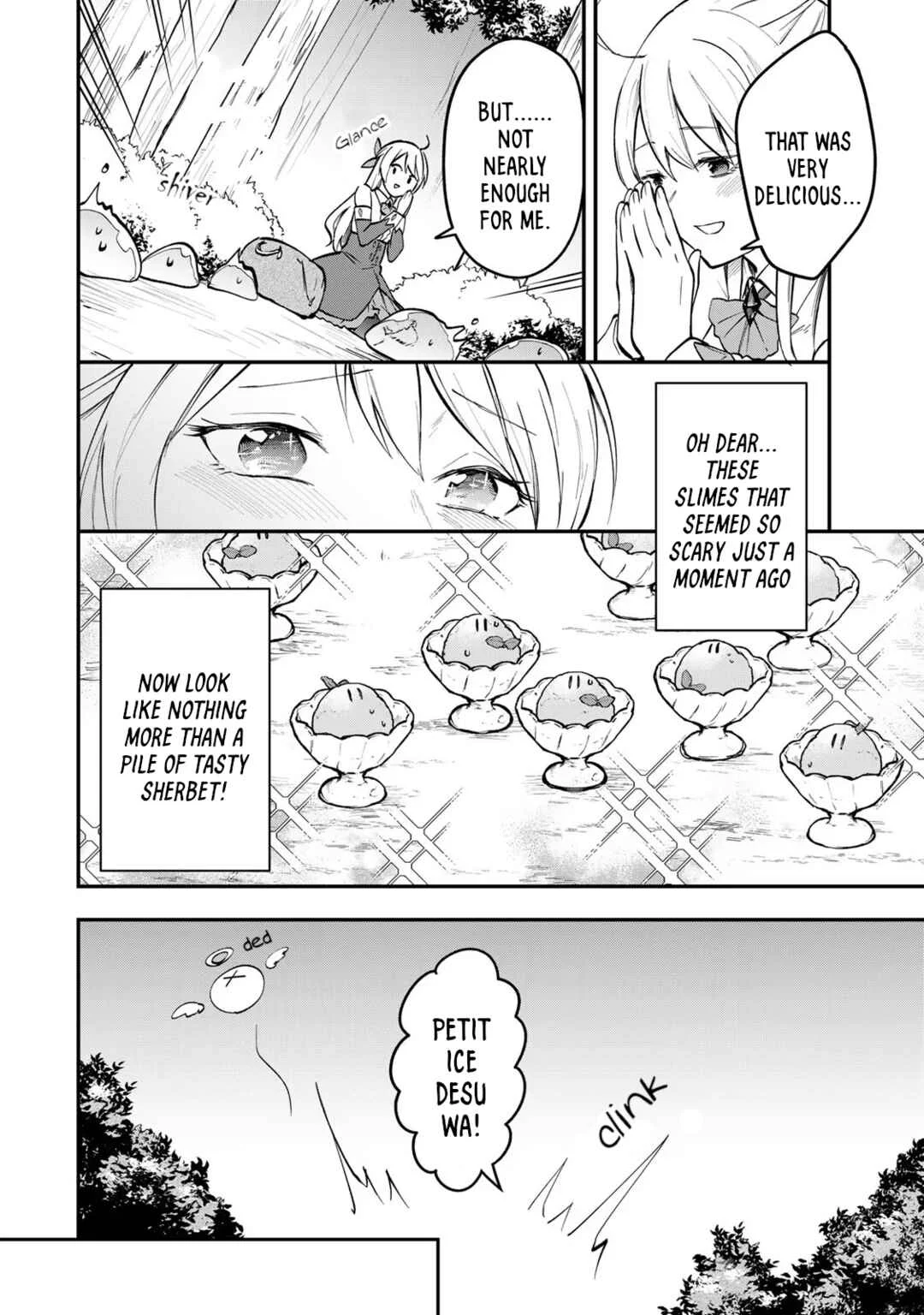[Pakupaku desu wa] Tsuihou Sareta Ojou-sama no "Monster o Taberu Hodo Tsuyoku Naru" Skill wa, 1-shoku de 1 Level Up Suru Zendai Mimon no Saikyou Skill deshita. 3-nichi de Jinrui Saikyou ni Narimashita wa! Chapter 1: Gobbling Up Slime Sherbet! - Page 16