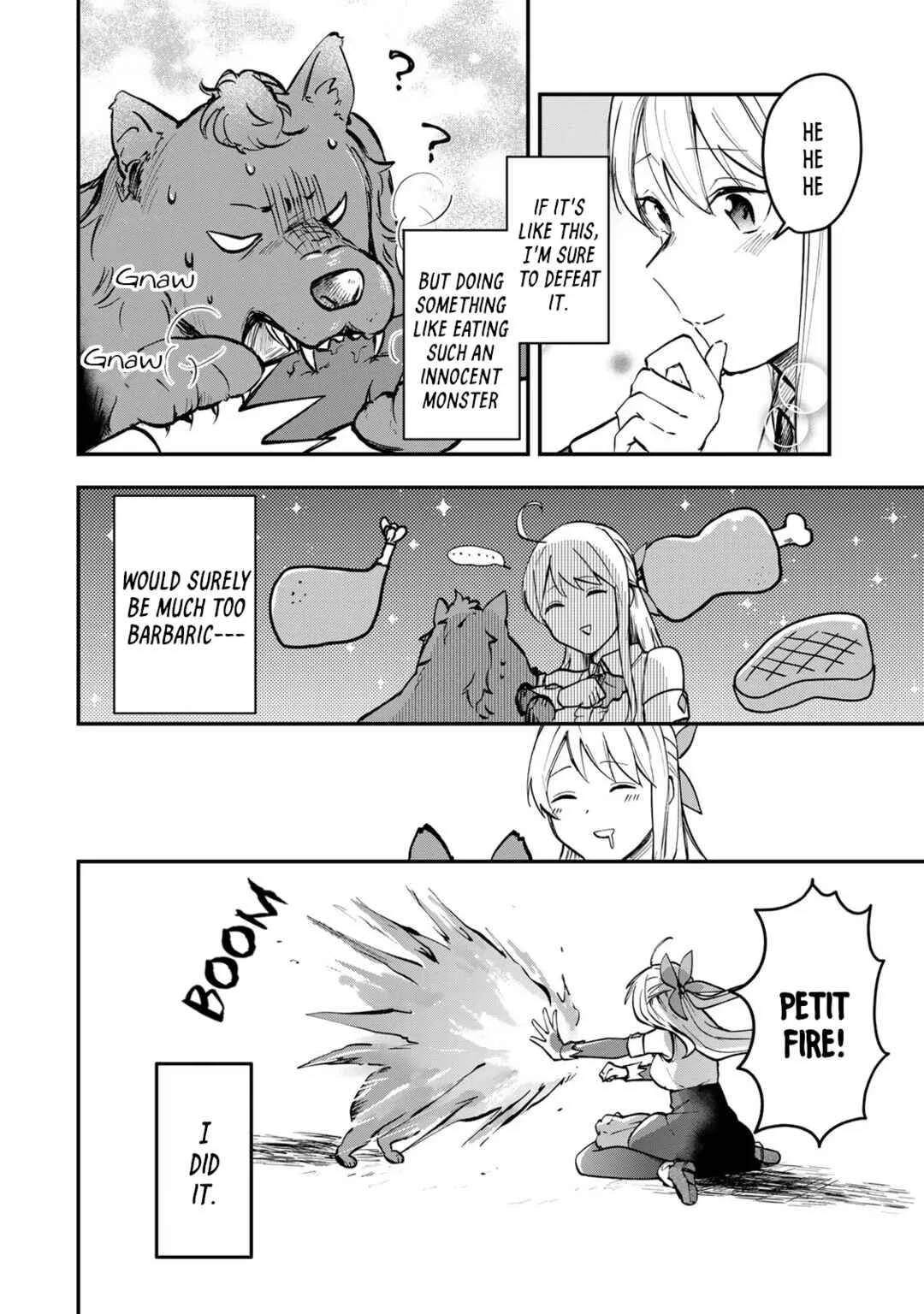 [Pakupaku desu wa] Tsuihou Sareta Ojou-sama no "Monster o Taberu Hodo Tsuyoku Naru" Skill wa, 1-shoku de 1 Level Up Suru Zendai Mimon no Saikyou Skill deshita. 3-nichi de Jinrui Saikyou ni Narimashita wa! Chapter 1: Gobbling Up Slime Sherbet! - Page 22