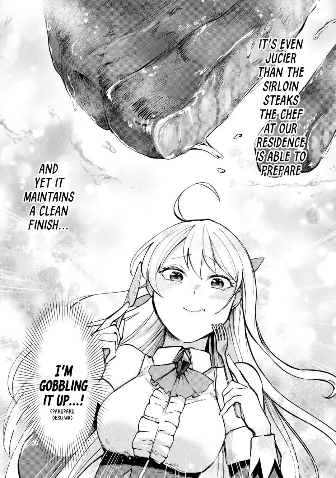 [Pakupaku desu wa] Tsuihou Sareta Ojou-sama no "Monster o Taberu Hodo Tsuyoku Naru" Skill wa, 1-shoku de 1 Level Up Suru Zendai Mimon no Saikyou Skill deshita. 3-nichi de Jinrui Saikyou ni Narimashita wa! Chapter 1: Gobbling Up Slime Sherbet! - Page 25
