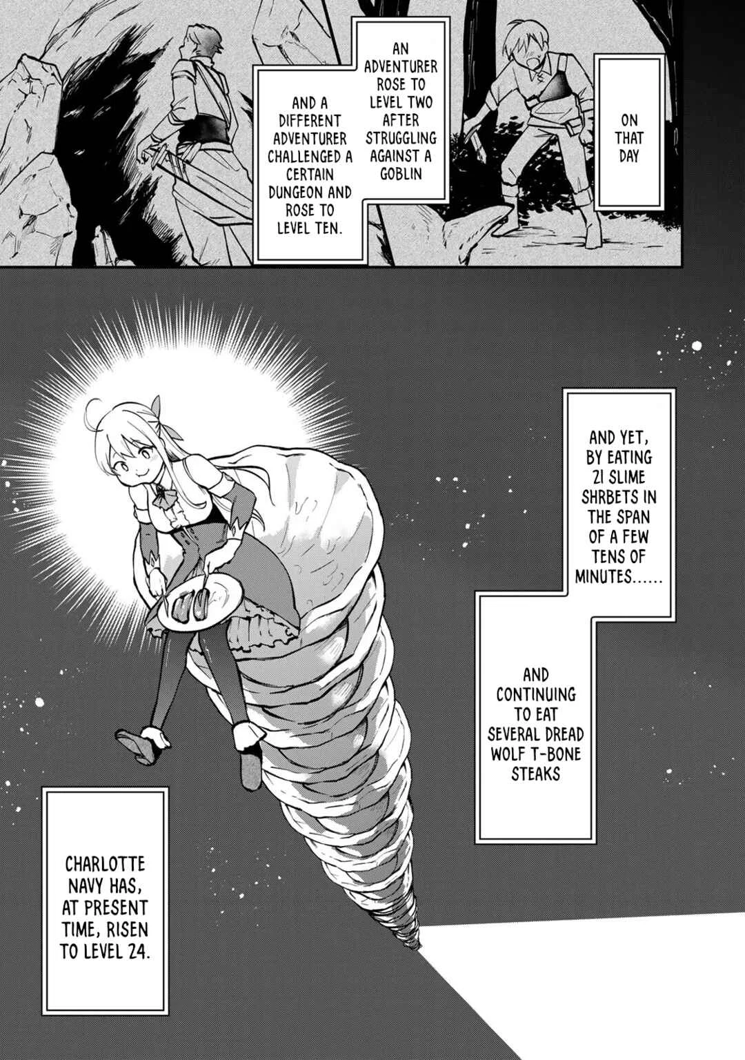 [Pakupaku desu wa] Tsuihou Sareta Ojou-sama no "Monster o Taberu Hodo Tsuyoku Naru" Skill wa, 1-shoku de 1 Level Up Suru Zendai Mimon no Saikyou Skill deshita. 3-nichi de Jinrui Saikyou ni Narimashita wa! Chapter 1: Gobbling Up Slime Sherbet! - Page 31