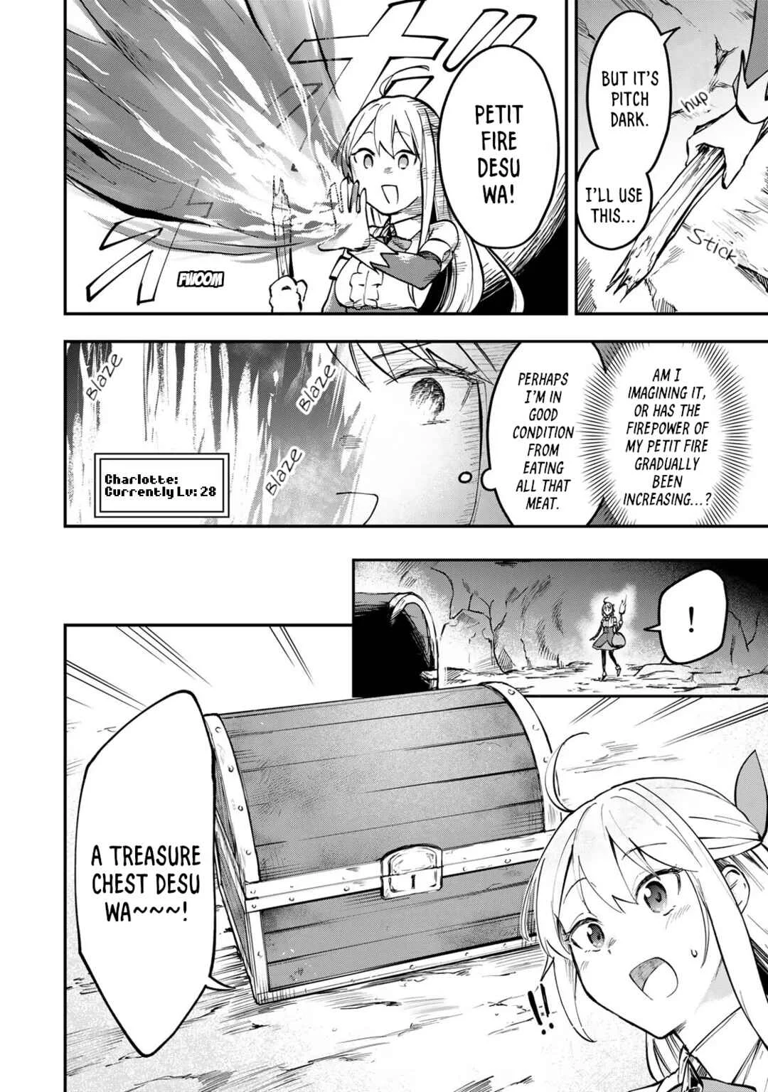 [Pakupaku desu wa] Tsuihou Sareta Ojou-sama no "Monster o Taberu Hodo Tsuyoku Naru" Skill wa, 1-shoku de 1 Level Up Suru Zendai Mimon no Saikyou Skill deshita. 3-nichi de Jinrui Saikyou ni Narimashita wa! Chapter 2: Gobbling Up Sauteed Mimic! - Page 4
