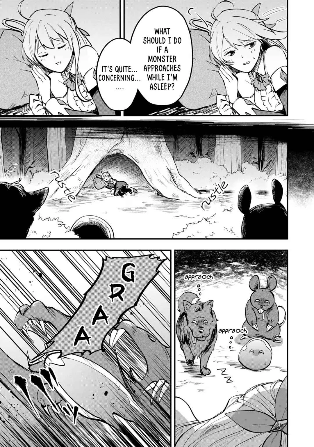 [Pakupaku desu wa] Tsuihou Sareta Ojou-sama no "Monster o Taberu Hodo Tsuyoku Naru" Skill wa, 1-shoku de 1 Level Up Suru Zendai Mimon no Saikyou Skill deshita. 3-nichi de Jinrui Saikyou ni Narimashita wa! Chapter 2: Gobbling Up Sauteed Mimic! - Page 13