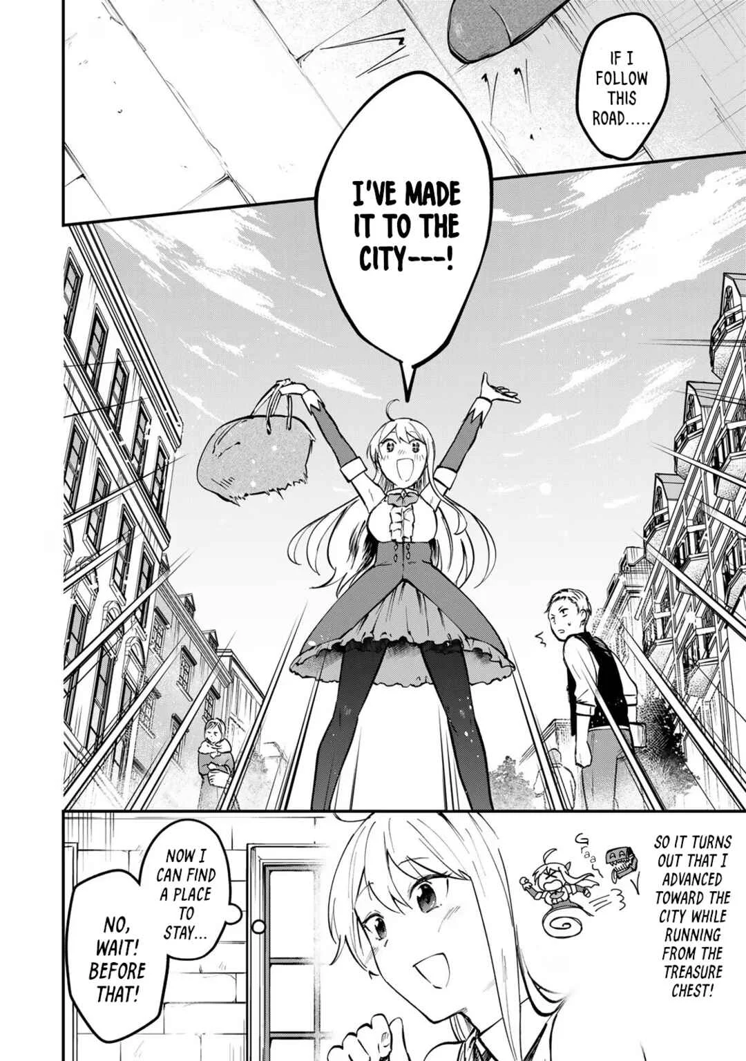 [Pakupaku desu wa] Tsuihou Sareta Ojou-sama no "Monster o Taberu Hodo Tsuyoku Naru" Skill wa, 1-shoku de 1 Level Up Suru Zendai Mimon no Saikyou Skill deshita. 3-nichi de Jinrui Saikyou ni Narimashita wa! Chapter 2: Gobbling Up Sauteed Mimic! - Page 16