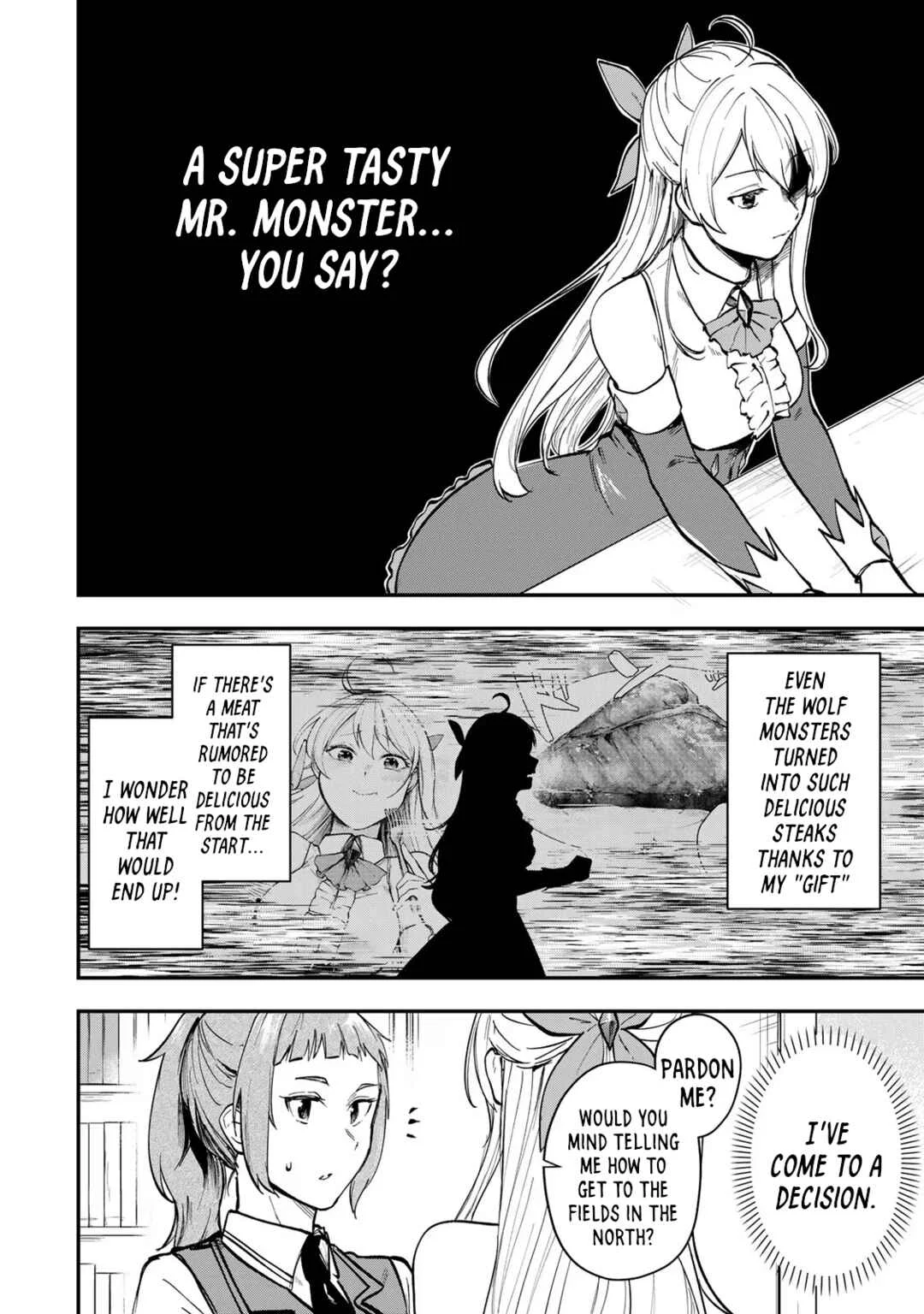 [Pakupaku desu wa] Tsuihou Sareta Ojou-sama no "Monster o Taberu Hodo Tsuyoku Naru" Skill wa, 1-shoku de 1 Level Up Suru Zendai Mimon no Saikyou Skill deshita. 3-nichi de Jinrui Saikyou ni Narimashita wa! Chapter 3: Gobbling Up Wild Caught Grand Boar! - Page 10