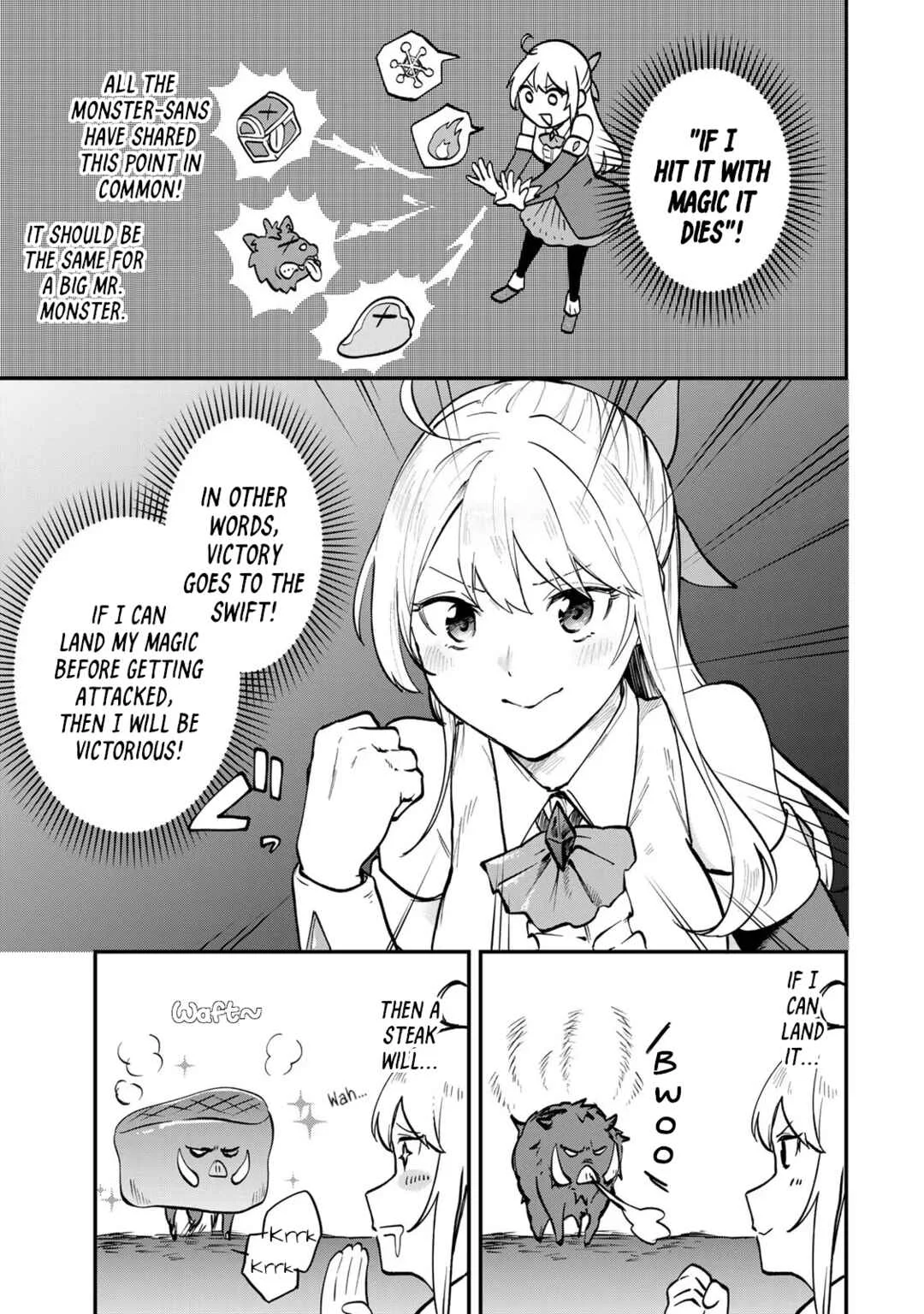 [Pakupaku desu wa] Tsuihou Sareta Ojou-sama no "Monster o Taberu Hodo Tsuyoku Naru" Skill wa, 1-shoku de 1 Level Up Suru Zendai Mimon no Saikyou Skill deshita. 3-nichi de Jinrui Saikyou ni Narimashita wa! Chapter 3: Gobbling Up Wild Caught Grand Boar! - Page 20