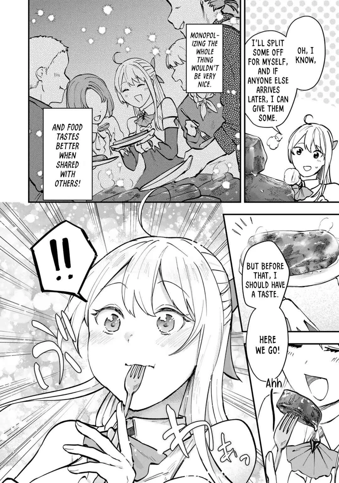 [Pakupaku desu wa] Tsuihou Sareta Ojou-sama no "Monster o Taberu Hodo Tsuyoku Naru" Skill wa, 1-shoku de 1 Level Up Suru Zendai Mimon no Saikyou Skill deshita. 3-nichi de Jinrui Saikyou ni Narimashita wa! Chapter 3: Gobbling Up Wild Caught Grand Boar! - Page 28