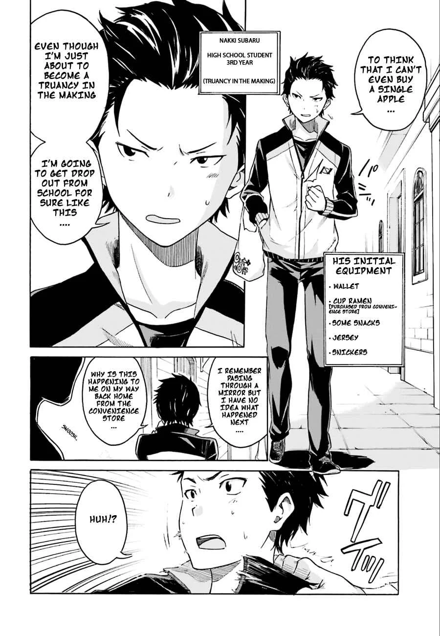 Re:Zero kara Hajimeru Isekai Seikatsu: Dai 1-shou—Outo no Ichinichi-hen Chapter 1: And God Said, "Don't Get Ahead of Yourself" - Page 9