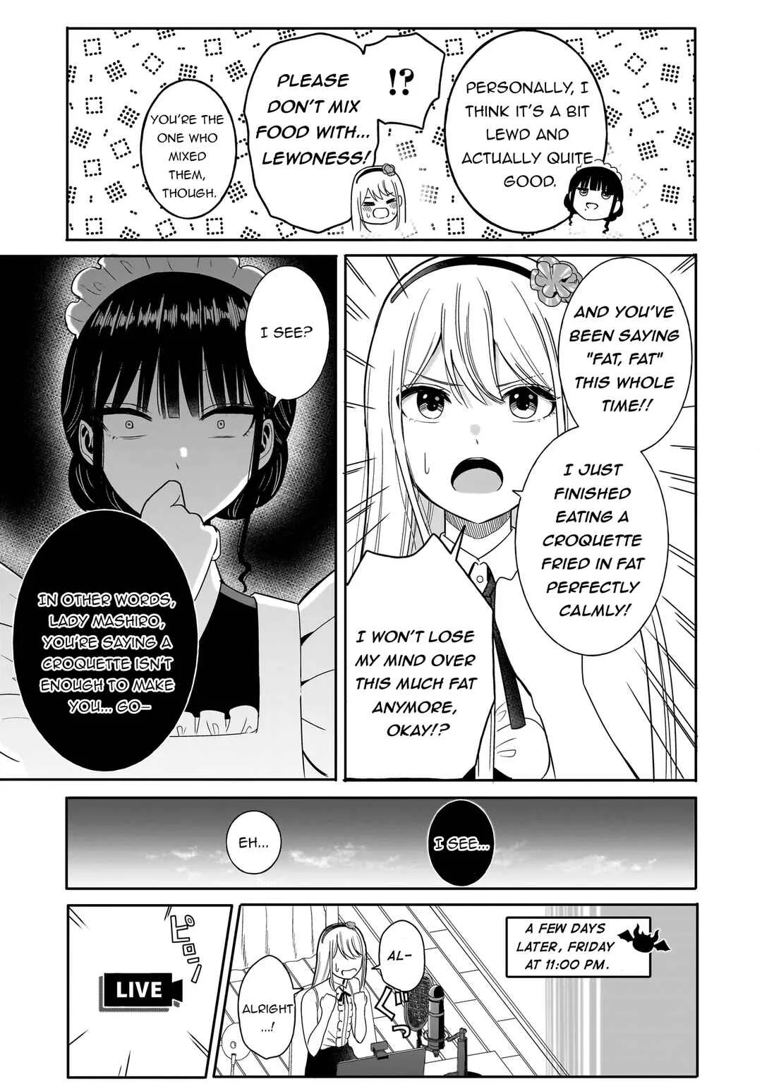 Reijou VTuber wa Maid no Yashoku ni Juurinsareru ~Kindan Gohan de Shokureposei Haishin~ Chapter 2.1: The kind that's super crispy and fluffy inside - Page 11