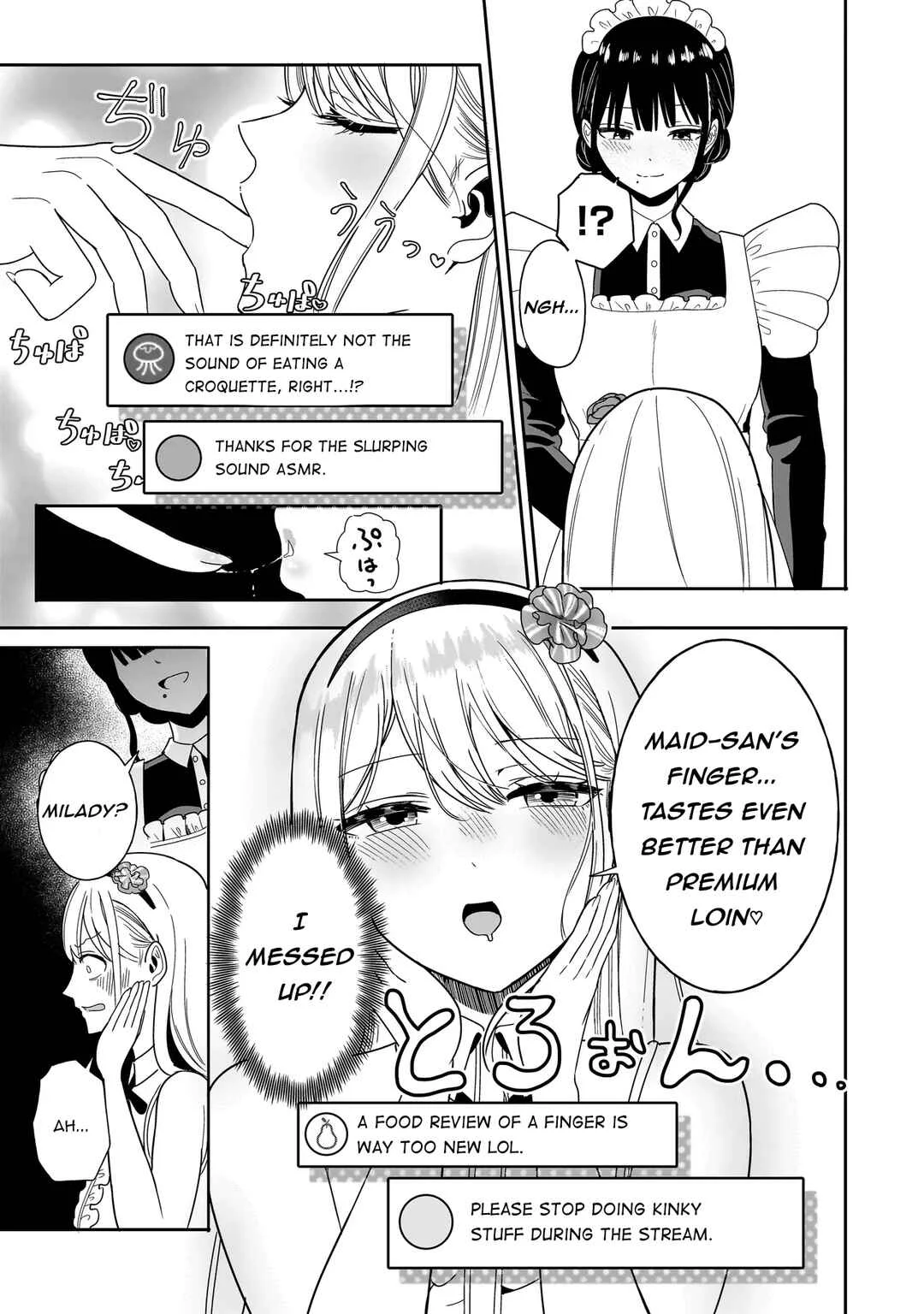 Reijou VTuber wa Maid no Yashoku ni Juurinsareru ~Kindan Gohan de Shokureposei Haishin~ Chapter 2.2 - Page 9