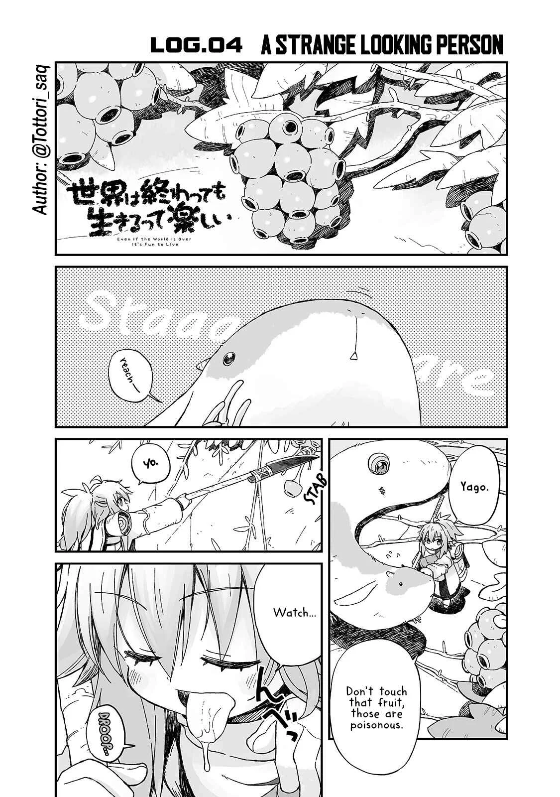 Sekai wa Owattemo Ikirutte Tanoshii Chapter 4: A Strange Looking Person - Page 1
