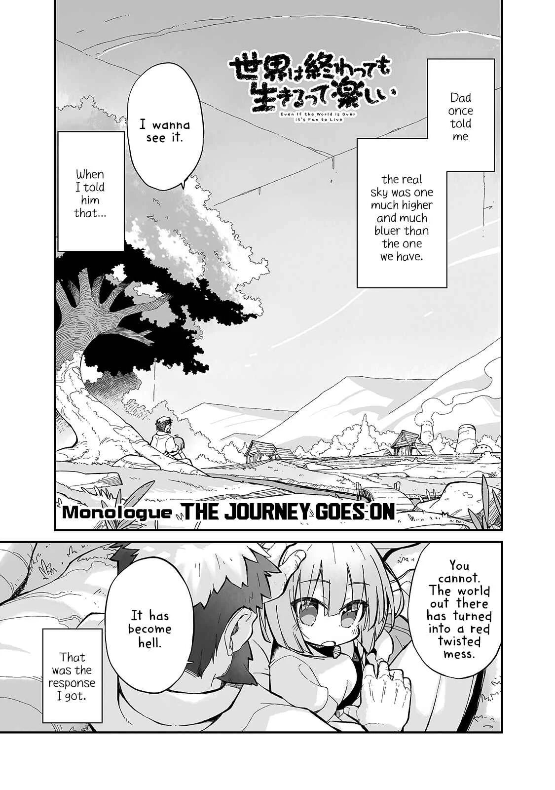 Sekai wa Owattemo Ikirutte Tanoshii Chapter 7.5: The Journey Goes On - Page 1