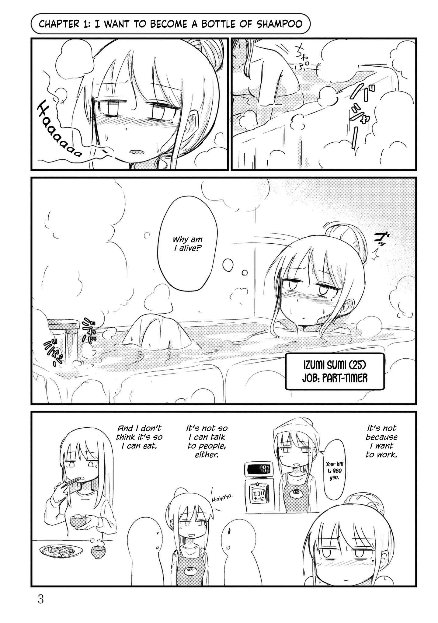 She Doesn't Know Why She Lives. Chapter 1: I want to become a bottle of shampoo - Page 5