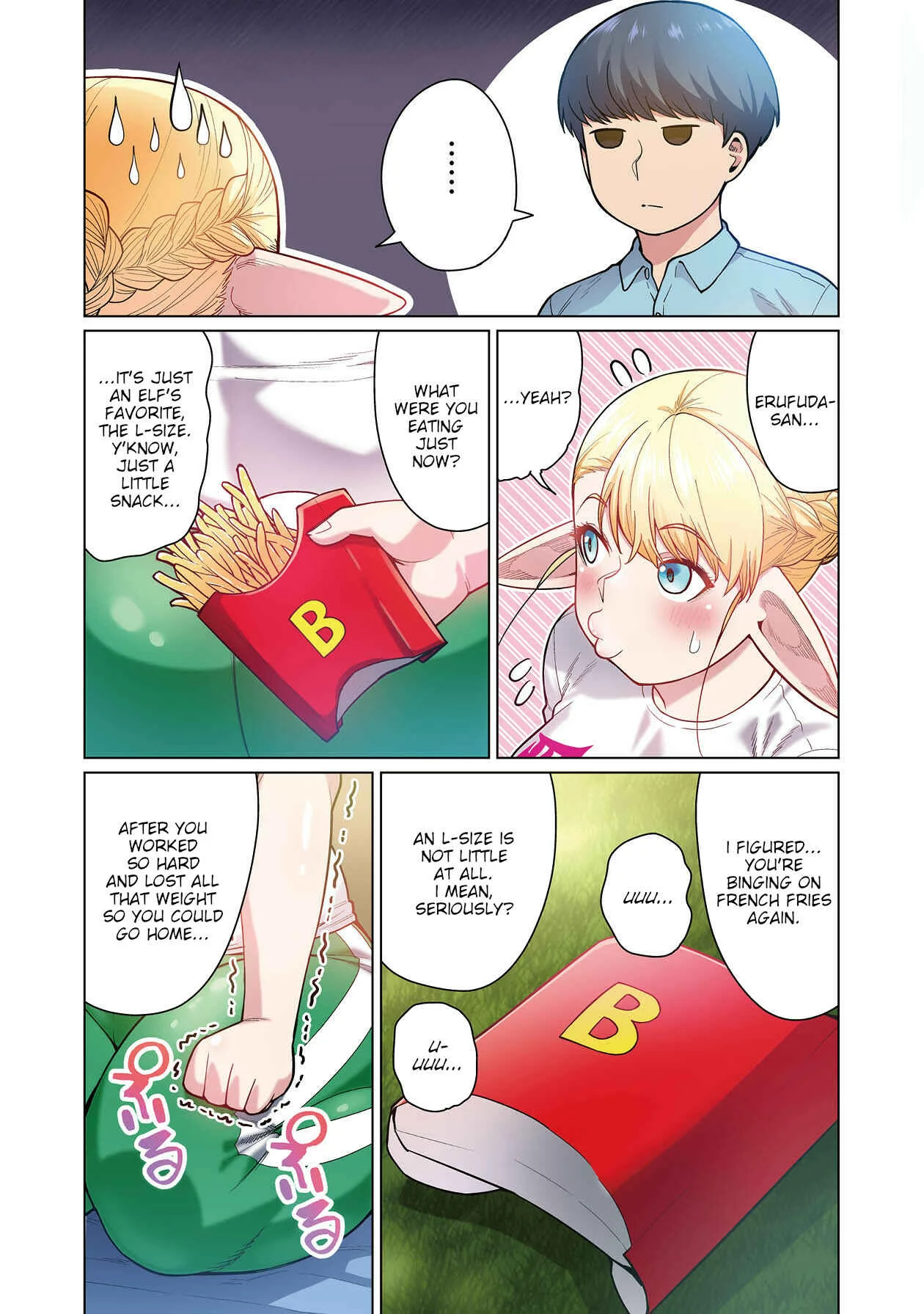 Shin Elf-san wa Yaserarenai. (Official Colored) Chapter 1: Elf Oil - Page 13