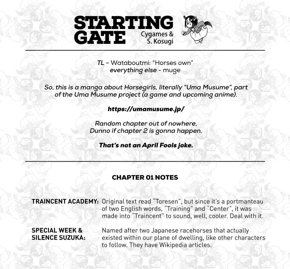 Starting Gate! Uma Musume Pretty Derby Chapter 1: Special Today! - Page 34
