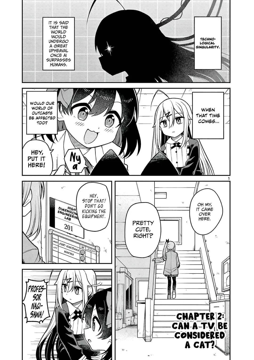 Techno Panic Universe Chapter 2: Can a TV be considered a Cat? - Page 1