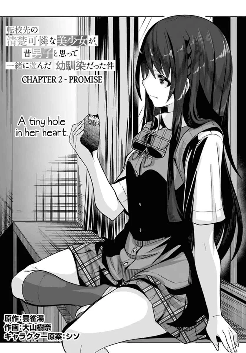 Tenkousaki no Seiso Karen na Bishoujo ga, Mukashi Danshi to Omotte Issho ni Asonda Osananajimi datta Ken Chapter 2: Promise - Page 2