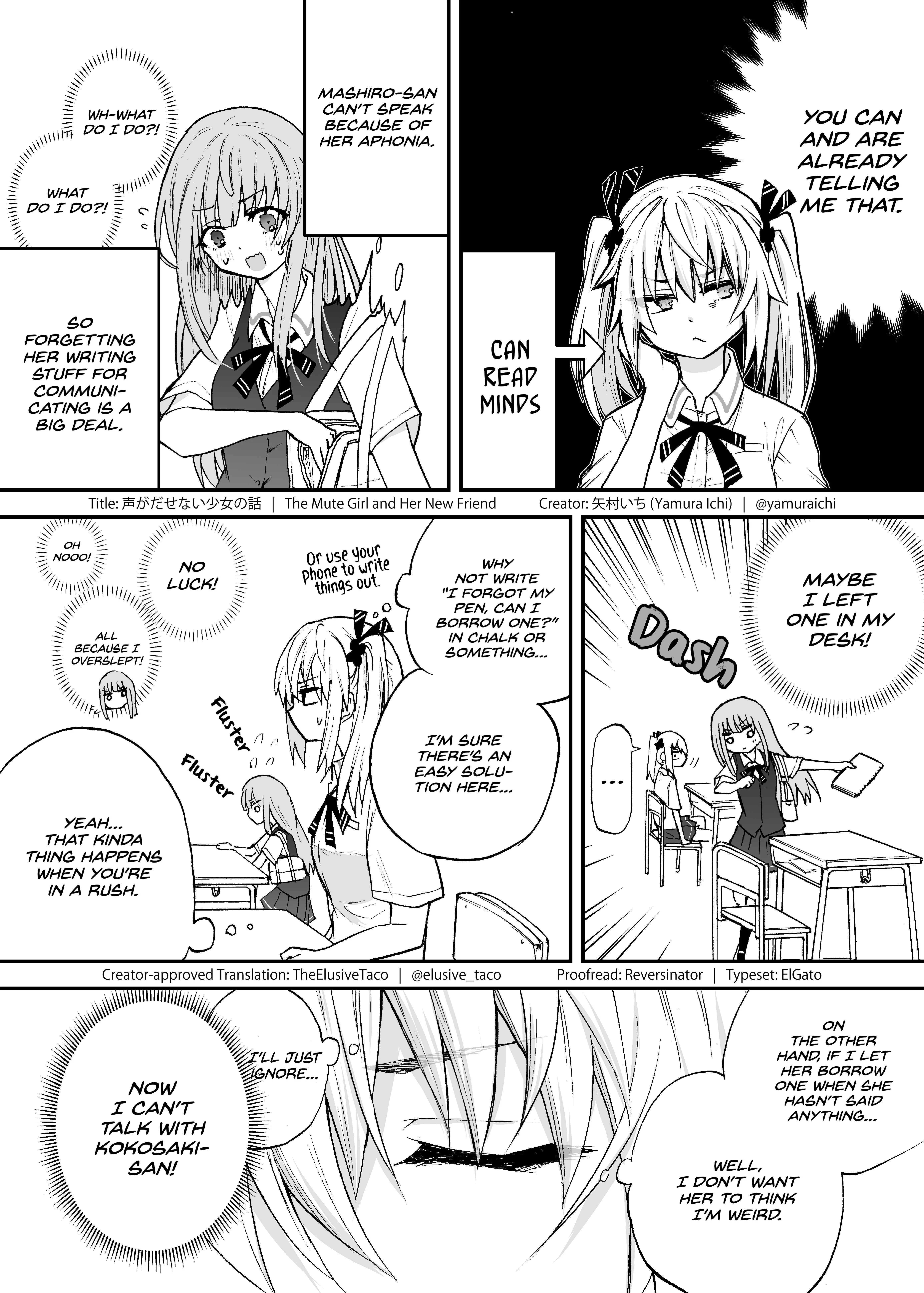 The Mute Girl and Her New Friend (Webcomic) Chapter 5: The Forgotten Pen - Page 2