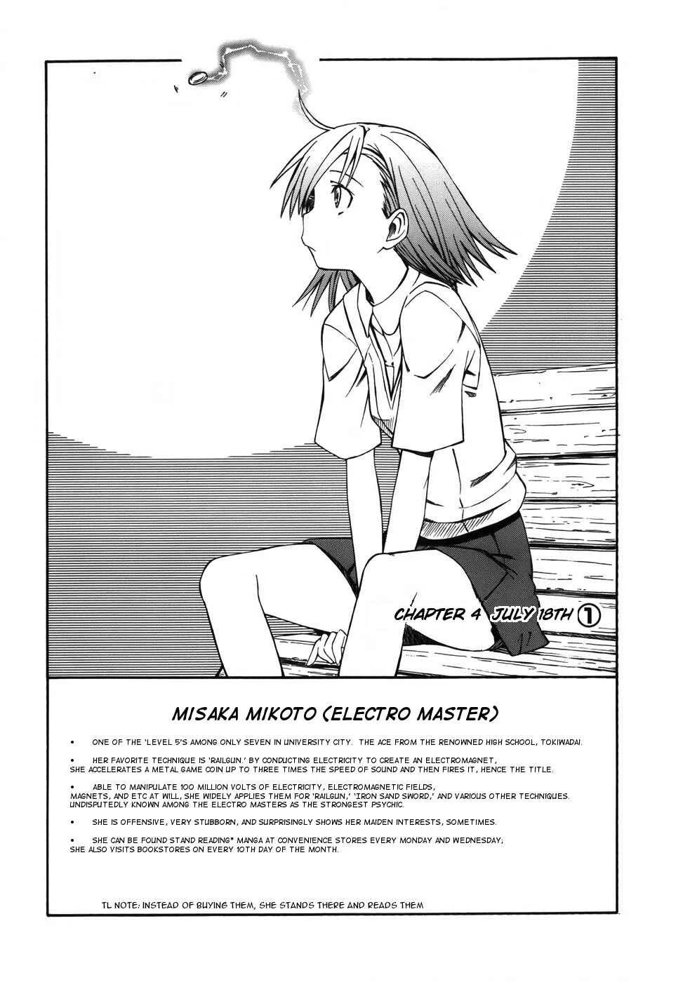 Toaru Majutsu no Index Gaiden: Toaru Kagaku no Railgun Chapter 4: July 18th, Part 1 - Page 1