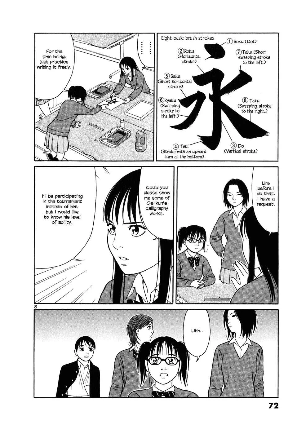 Tomehane! Suzuri Koukou Shodoubu Chapter 3: 8 Basic Brush Strokes - Page 8