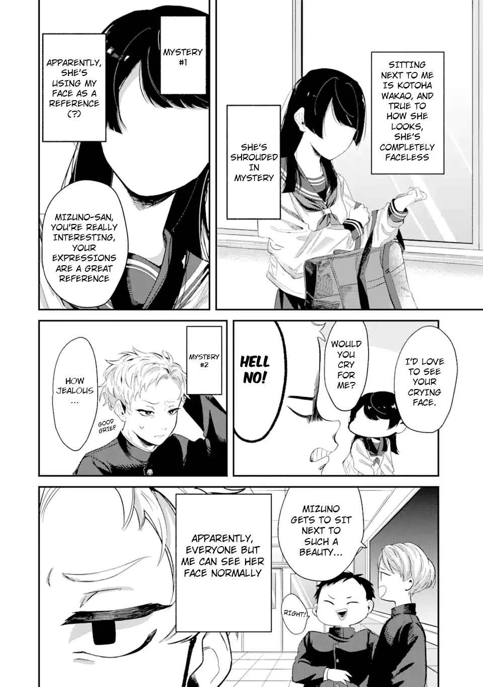 Tonari no Wakao-san wa Miesou de Mienai Chapter 1: I can't see the face of the girl sitting next to me - Page 3