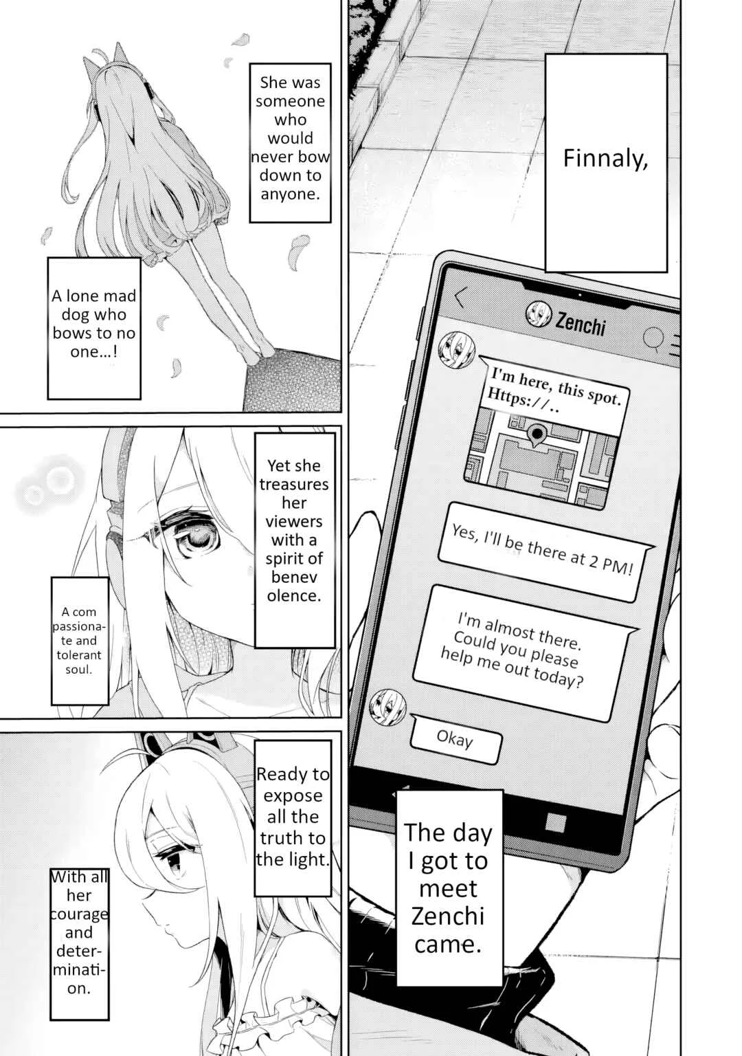 TS Tenseishita Watashi ga Shozokusuru VTuber Jimusho no Liver o Zenin Otoshi ni Iku Hanashi Chapter 2: Mesugaki (Bratty Girl) VTuber, Character Falling Apart, #HanayoriMama - Page 1
