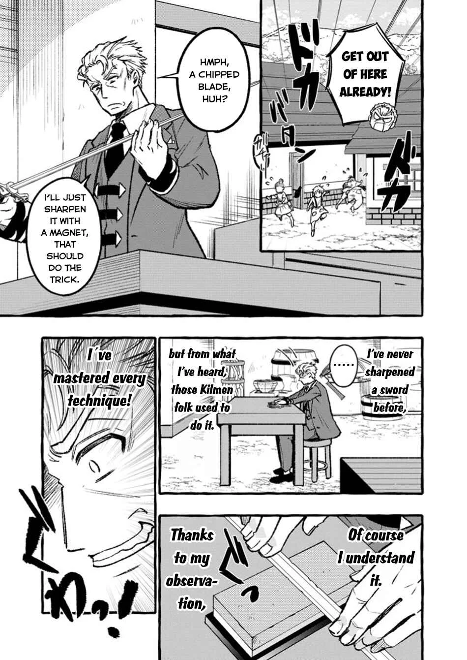 Tsuihou Sareta Ossan Kajishi, Nazeka Densetsu no Daimyouko ni Naru ~Mukashi Omocha no Buki o Tsukutteageta Kodomotachi ga Zenin Eiyuu ni Natteita~ Chapter 2.1 - Page 12