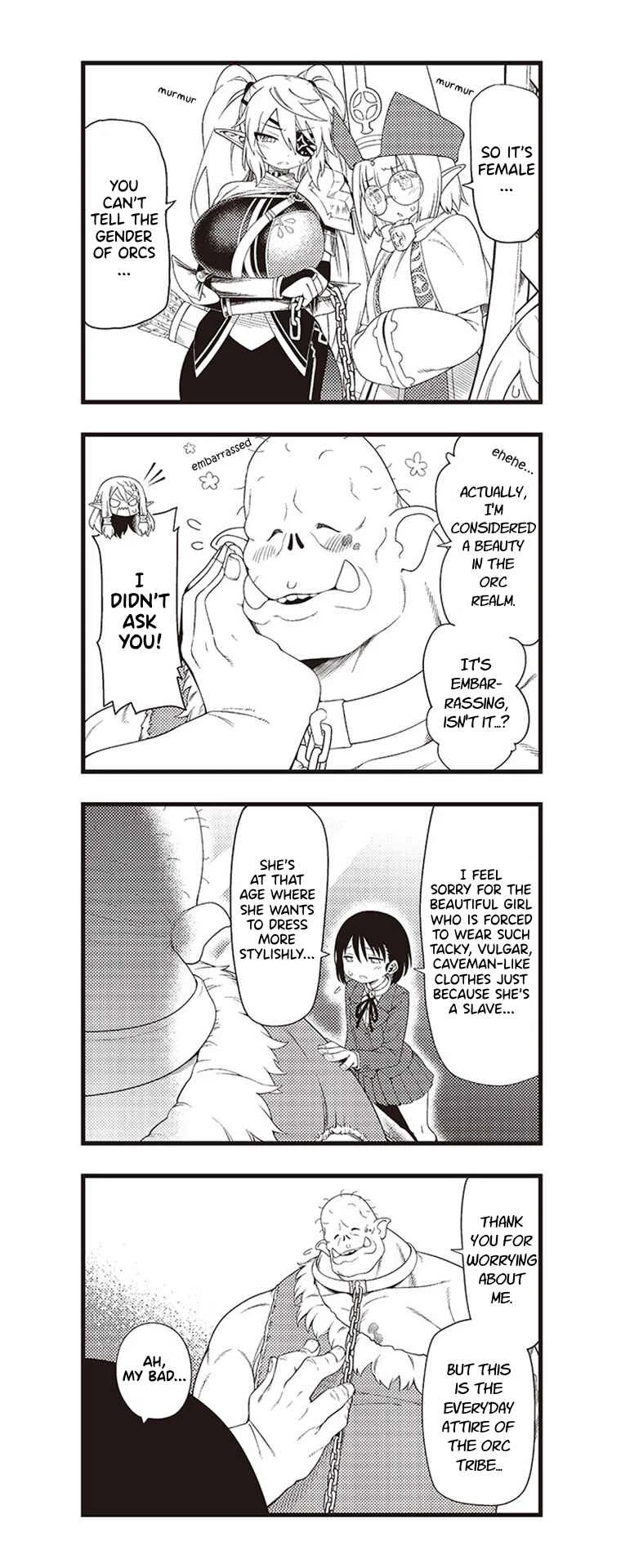 Watashi, Isekai de Dorei ni Sarechaimashita (Naki) Shikamo Goshujin-sama wa Seikaku no Warui Elf no Joou-sama! (demo Chou Bijin ← Koko Daiji) Munou Sugite Nonoshiraremakuru kedo Douryou no Orc ga Iyashi-kei dashi Sato no Elf wa Kawaiishi Kekkou Tanoshinderu Watashi desu. Chapter 1 - Page 10