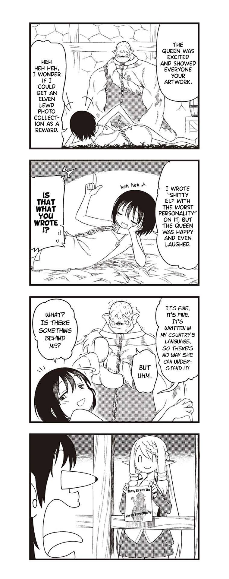 Watashi, Isekai de Dorei ni Sarechaimashita (Naki) Shikamo Goshujin-sama wa Seikaku no Warui Elf no Joou-sama! (demo Chou Bijin ← Koko Daiji) Munou Sugite Nonoshiraremakuru kedo Douryou no Orc ga Iyashi-kei dashi Sato no Elf wa Kawaiishi Kekkou Tanoshinderu Watashi desu. Chapter 2 - Page 14