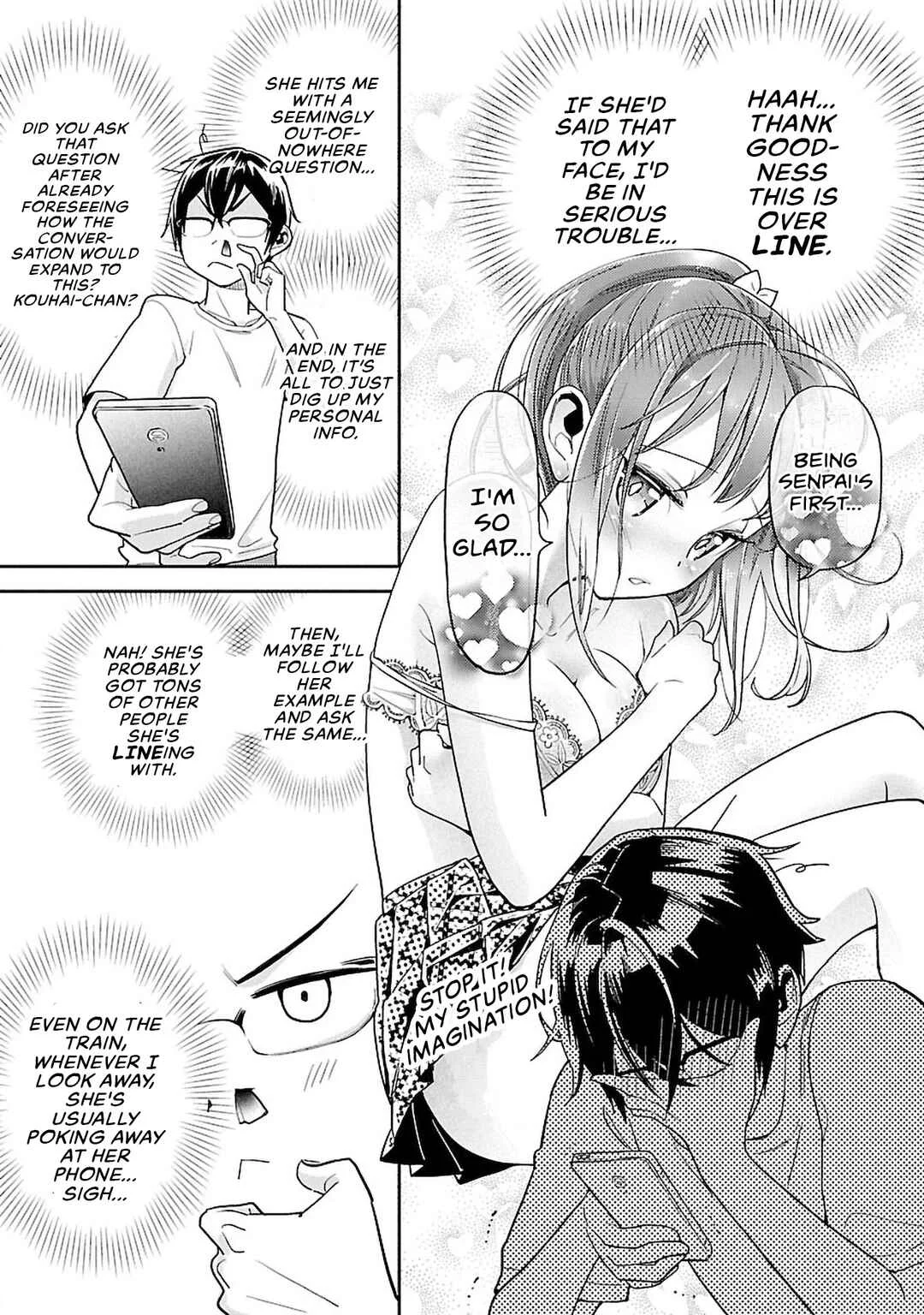 Watashi no Shiranai, Senpai no 100 Ko no Koto Chapter 5: Have you ever had a 1-on-1 LINE conversation with another female? - Page 8