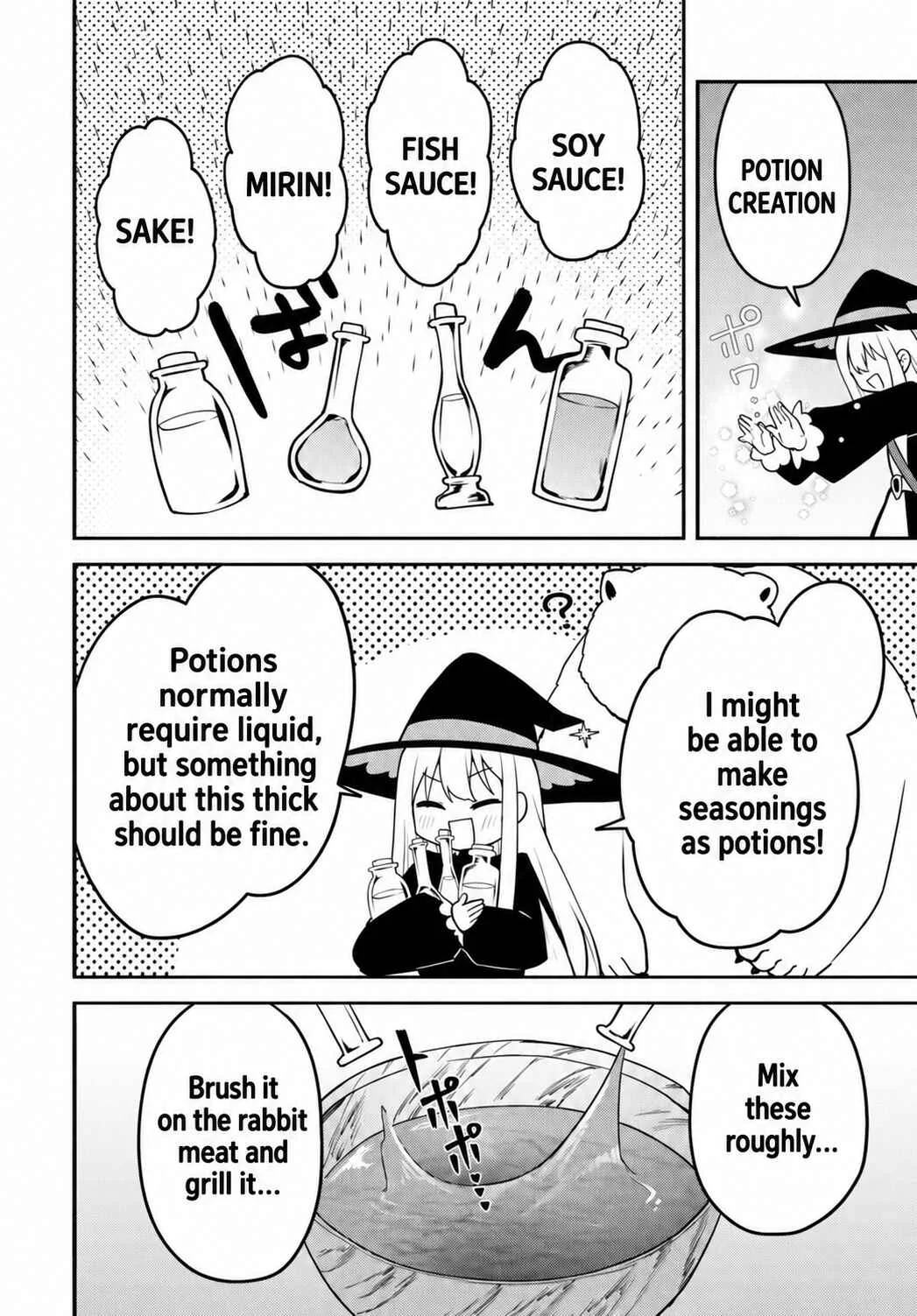 Youjo na Majo to Mori no Kuma-san: Isekai de Potion Tsukutte Nonbiri Slow Life ga Shitai no jaga? Chapter 2.2 - Page 14