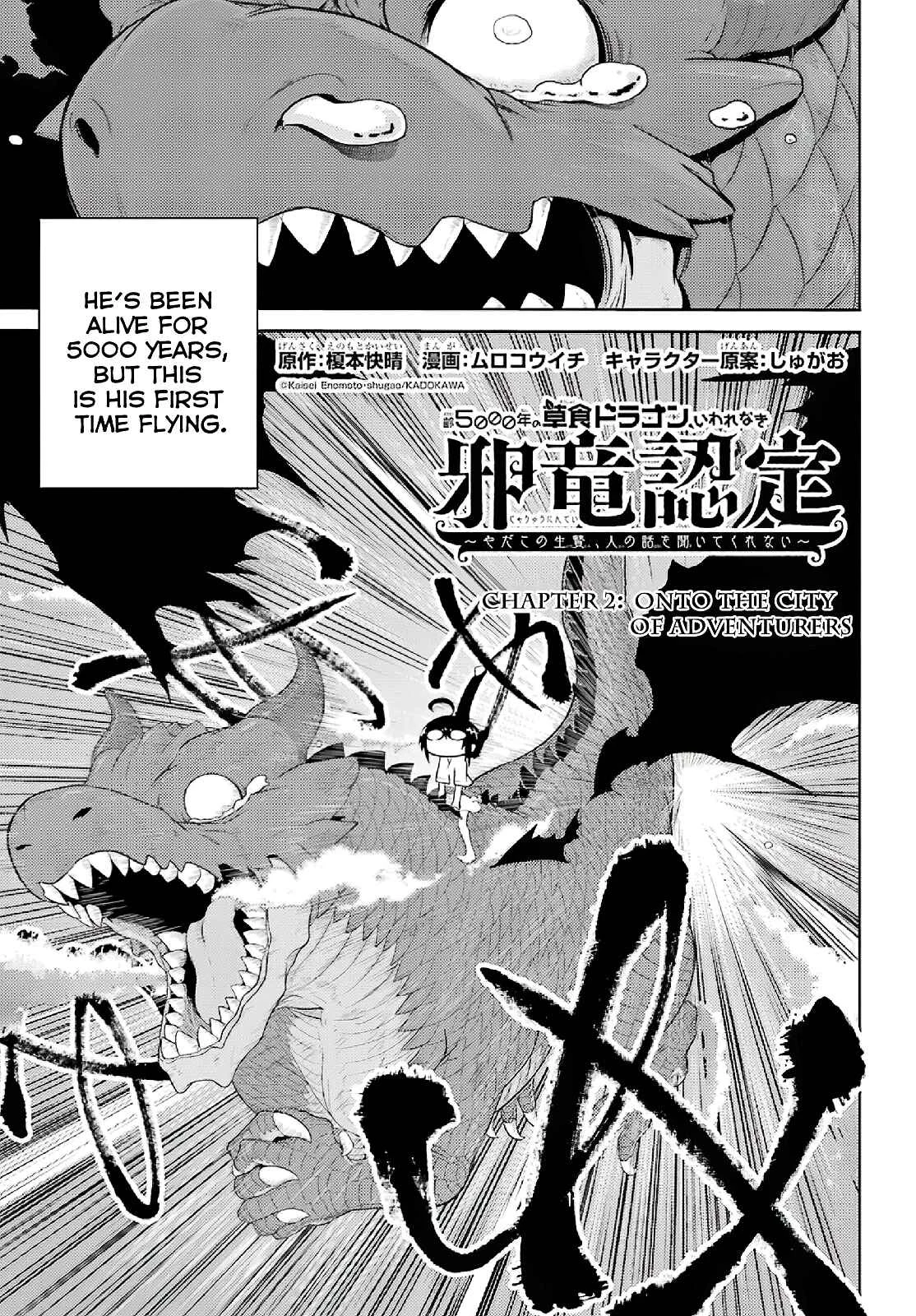 Yowai 5000-nen no Soushoku Dragon, Iware naki Jaryuu Nintei: Yada Kono Ikenie, Hito no Hanashi wo Kiite Kurenai Chapter 2: Onto the City of Adventurers - Page 3
