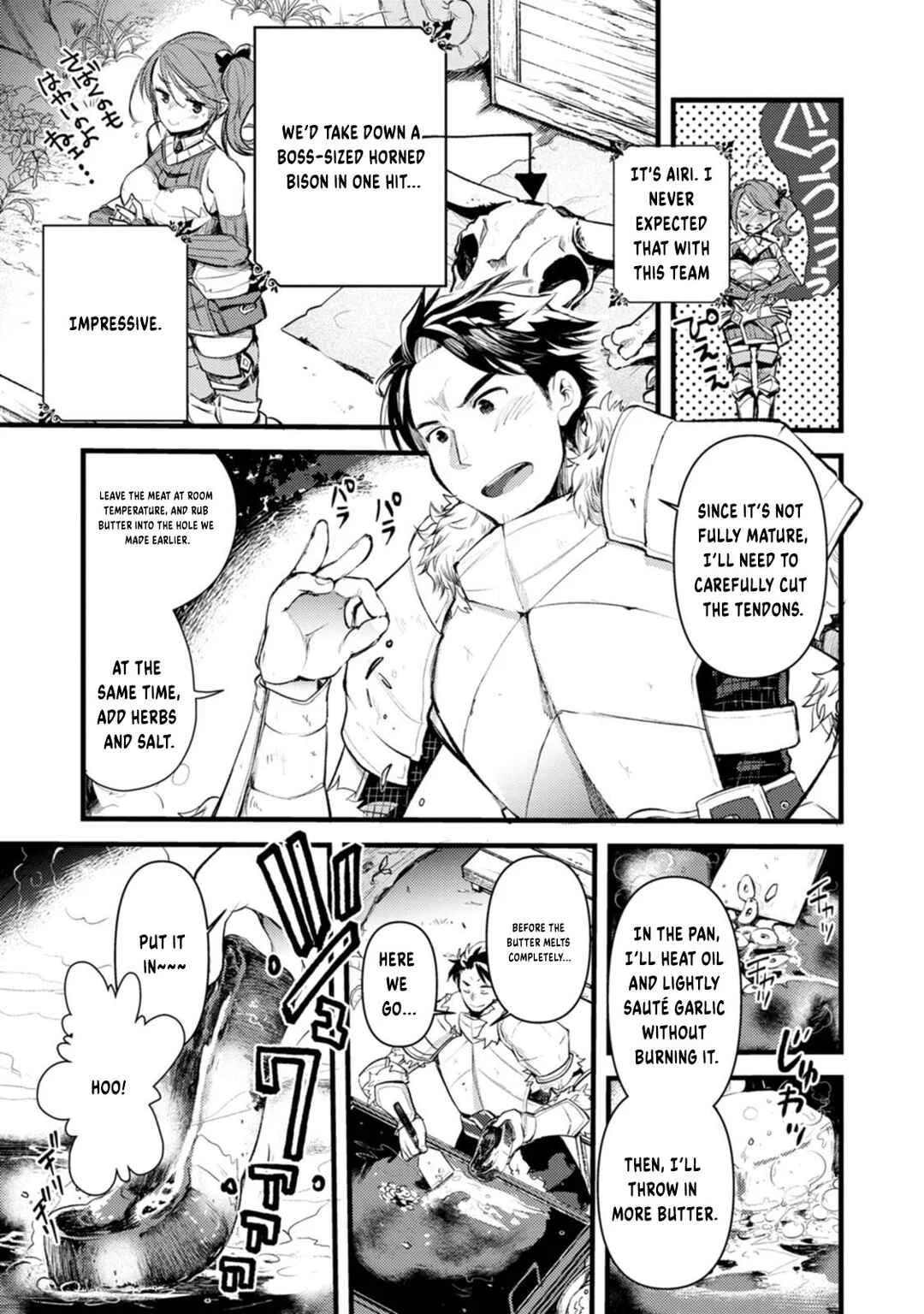 Yuusha ni Narenakatta Sanbaka Trio wa, Kyou mo Otoko Meshi wo Koshiraeru. Chapter 1 - Page 20