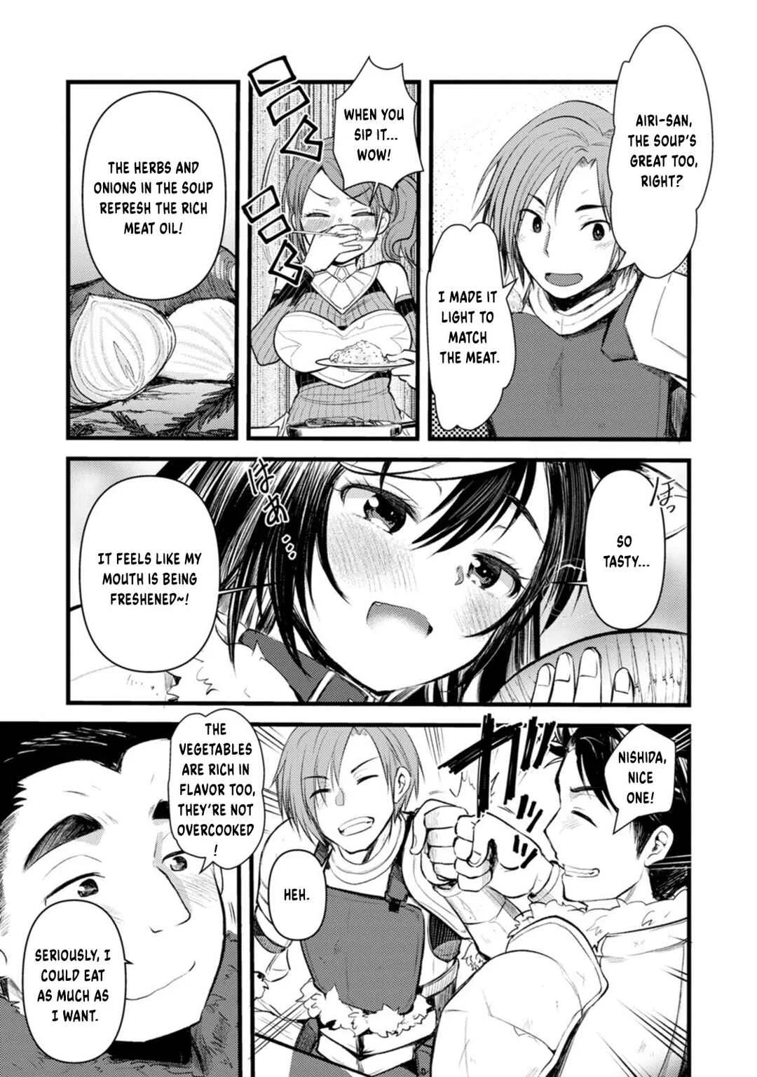 Yuusha ni Narenakatta Sanbaka Trio wa, Kyou mo Otoko Meshi wo Koshiraeru. Chapter 1 - Page 24