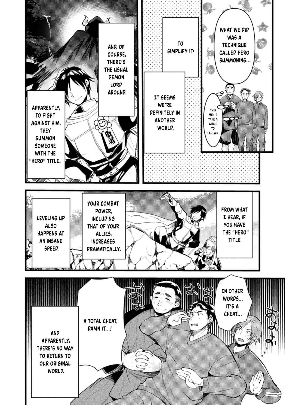 Yuusha ni Narenakatta Sanbaka Trio wa, Kyou mo Otoko Meshi wo Koshiraeru. Chapter 1 - Page 29