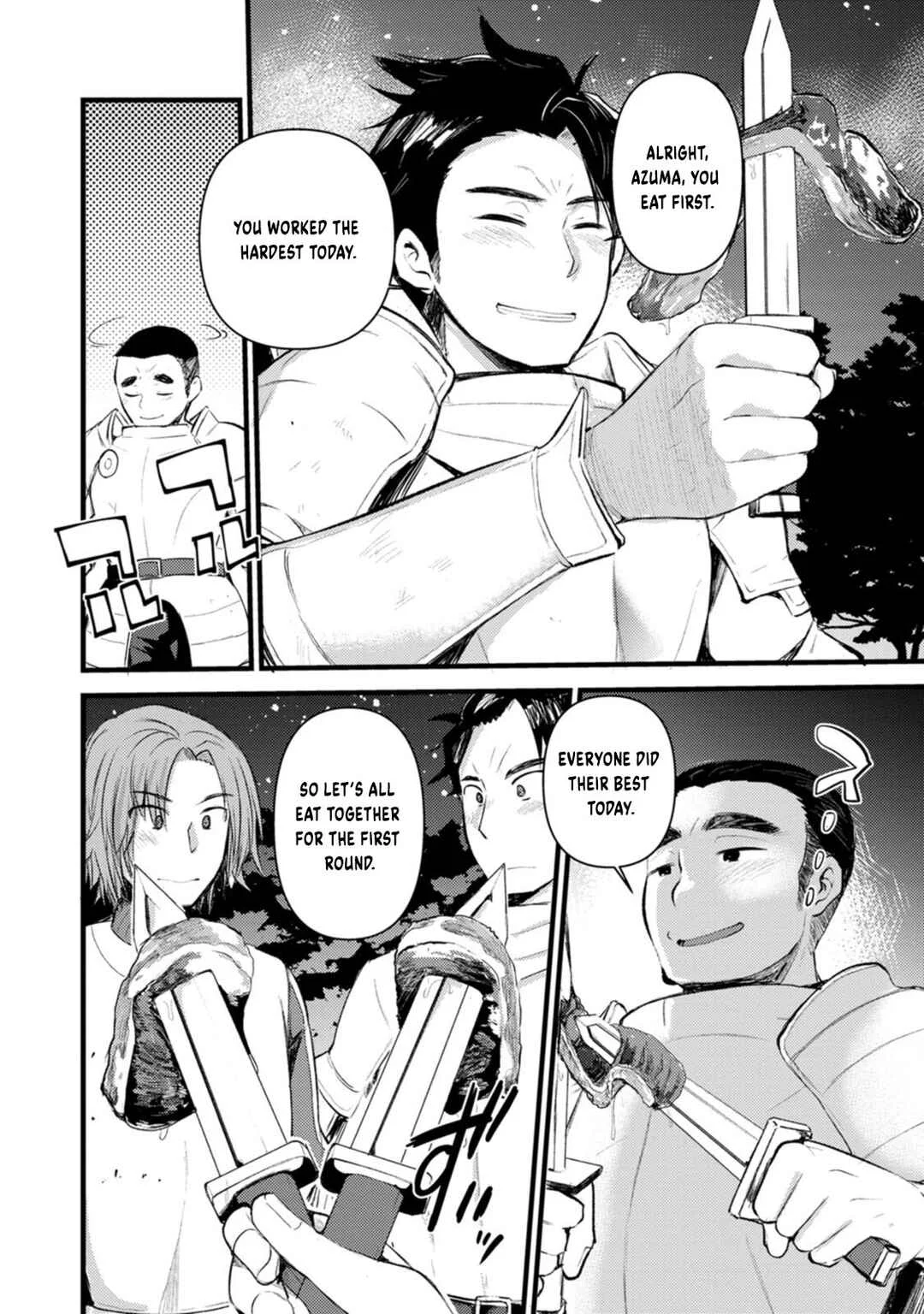 Yuusha ni Narenakatta Sanbaka Trio wa, Kyou mo Otoko Meshi wo Koshiraeru. Chapter 2 - Page 29