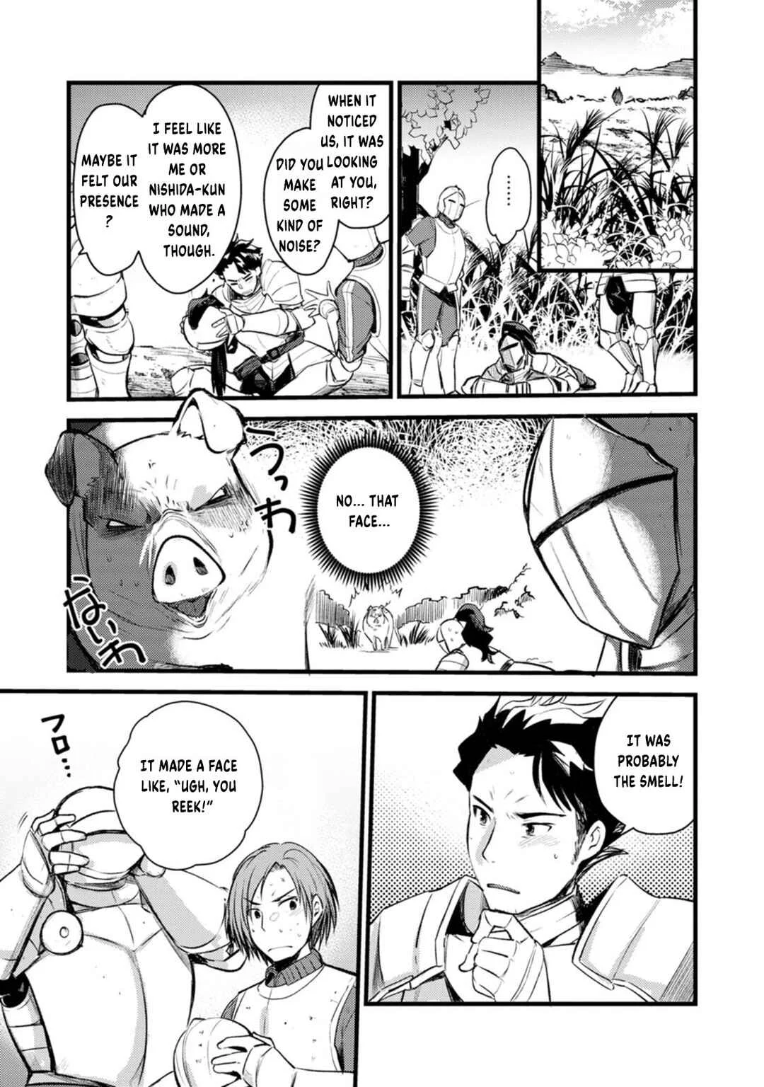 Yuusha ni Narenakatta Sanbaka Trio wa, Kyou mo Otoko Meshi wo Koshiraeru. Chapter 3 - Page 4